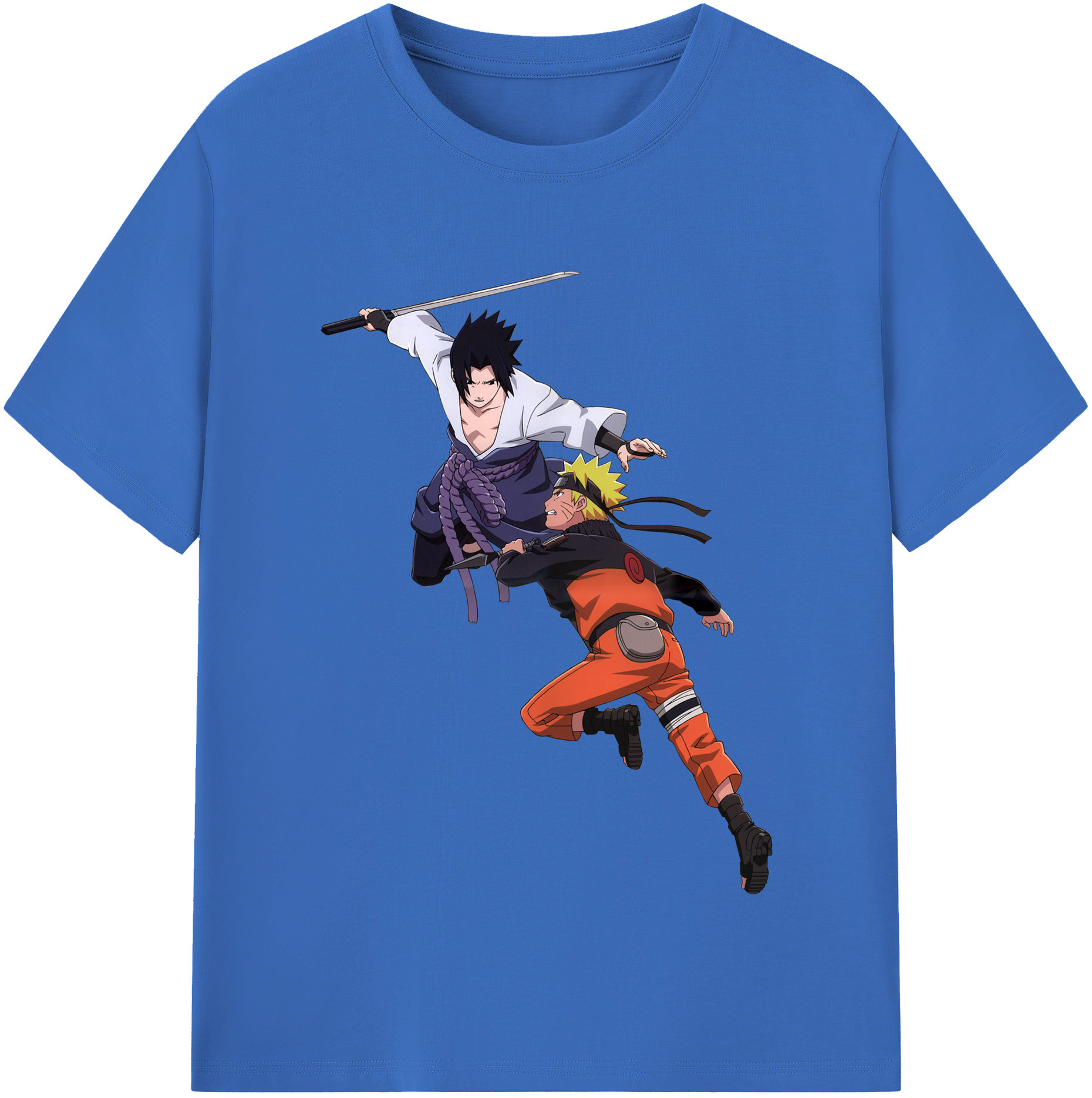 （画像用） NARUTO -ナルト- うちは サスケ Uchiha Sasuke 綿100％半袖Tシャツ（フロントプリント）