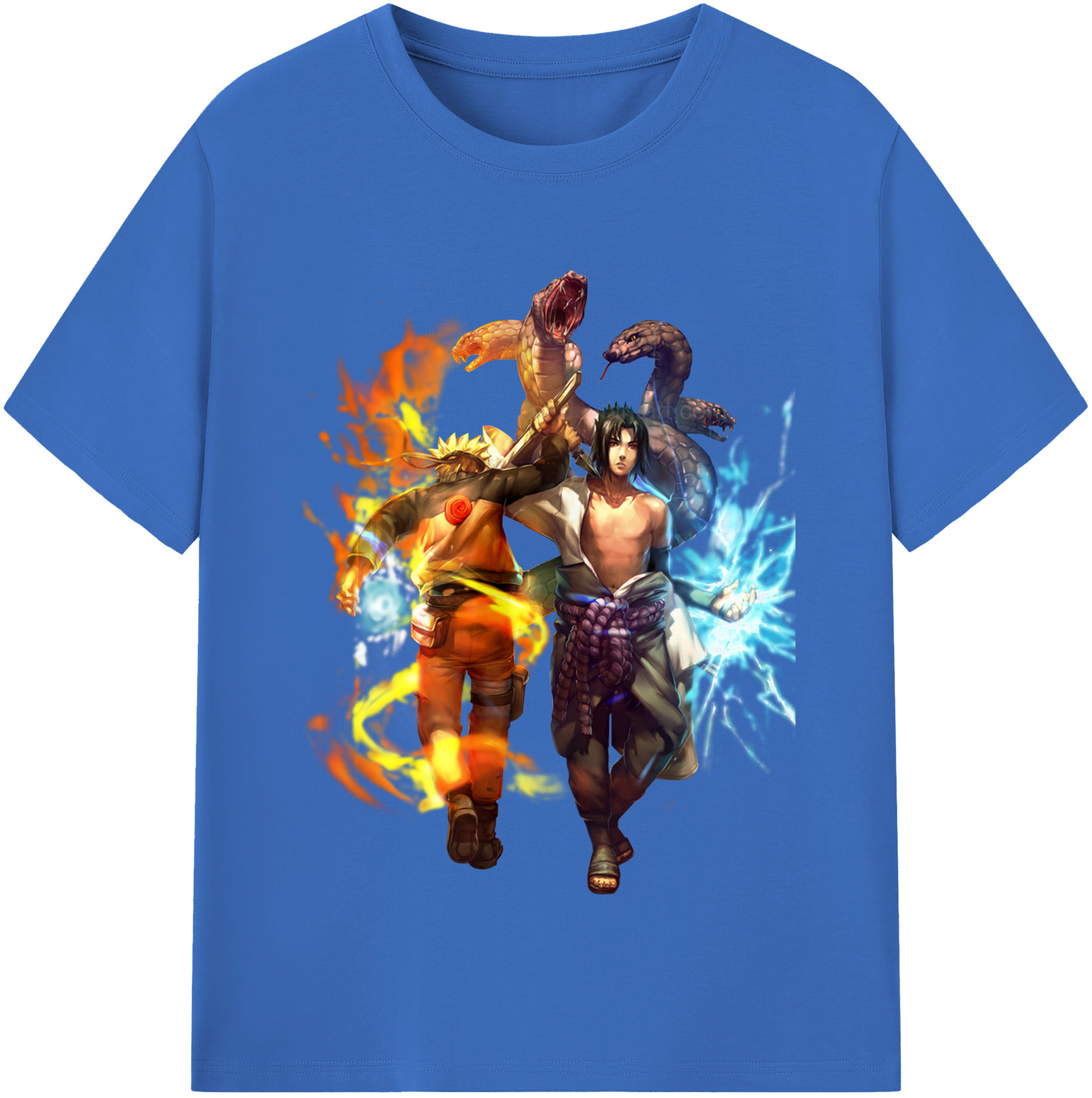 （画像用） NARUTO -ナルト- うちは サスケ Uchiha Sasuke 綿100％半袖Tシャツ（フロントプリント）