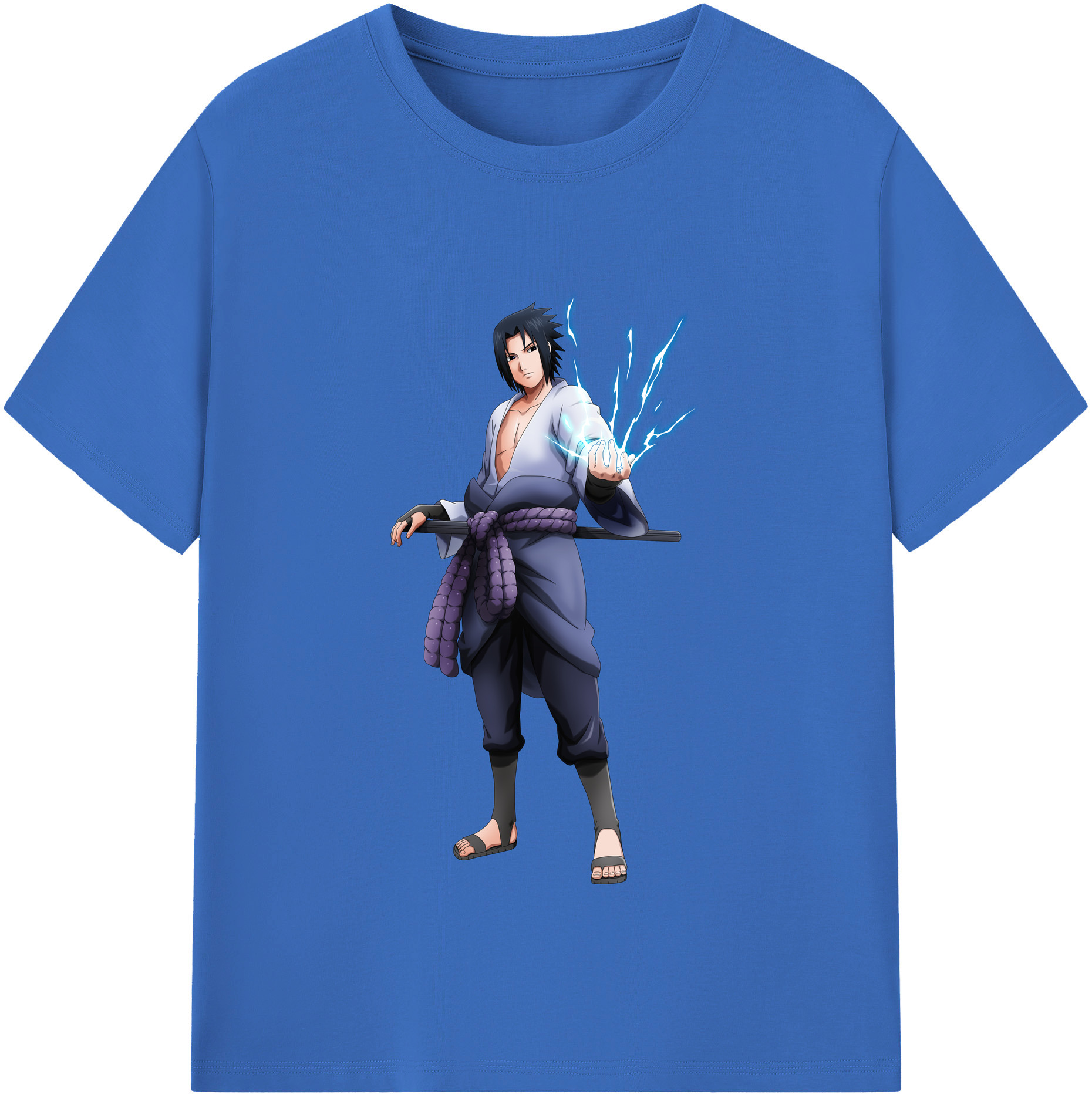 （画像用） NARUTO -ナルト- うちは サスケ Uchiha Sasuke 綿100％半袖Tシャツ（フロントプリント）