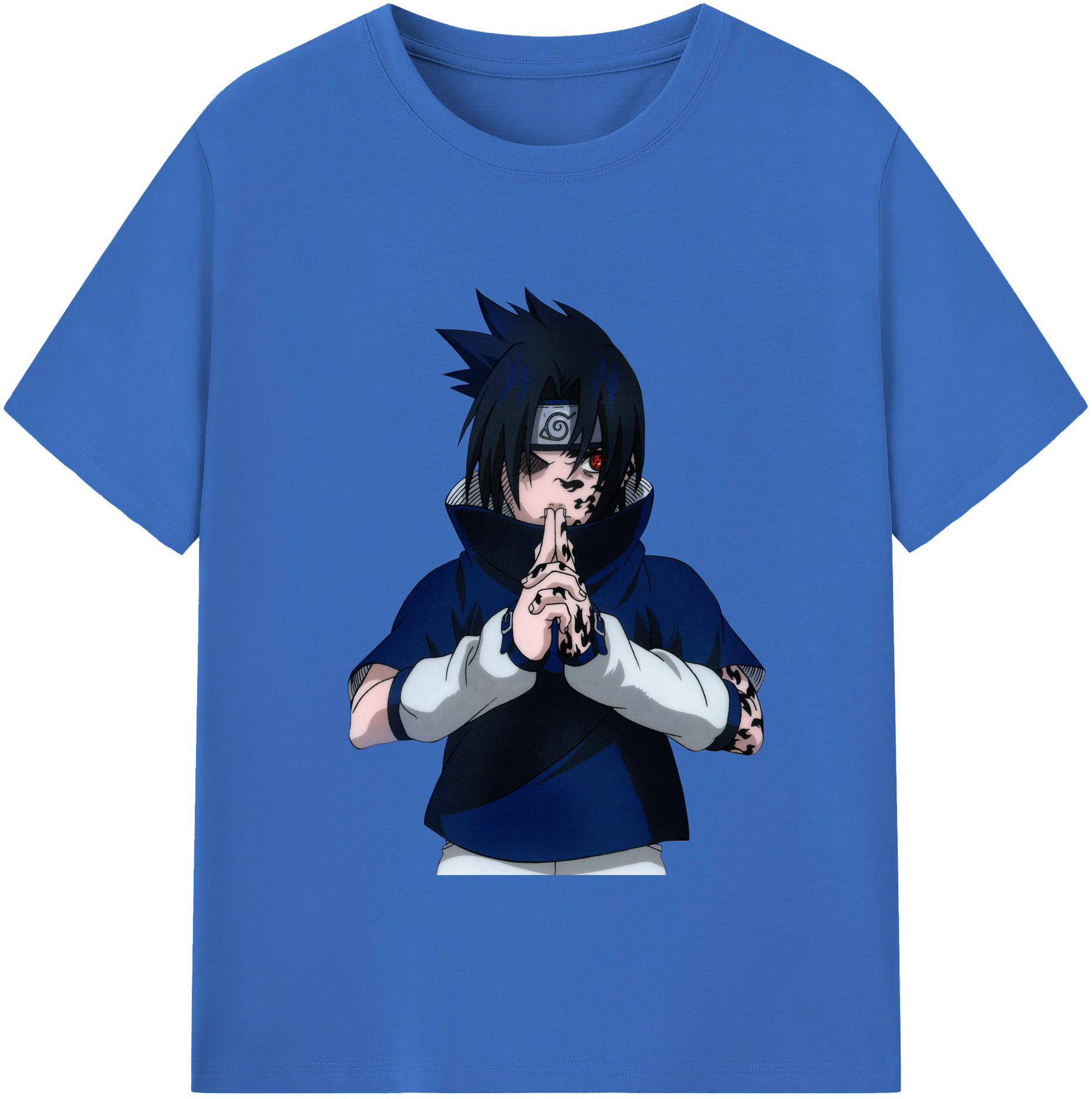 （画像用） NARUTO -ナルト- うちは サスケ Uchiha Sasuke 綿100％半袖Tシャツ（フロントプリント）
