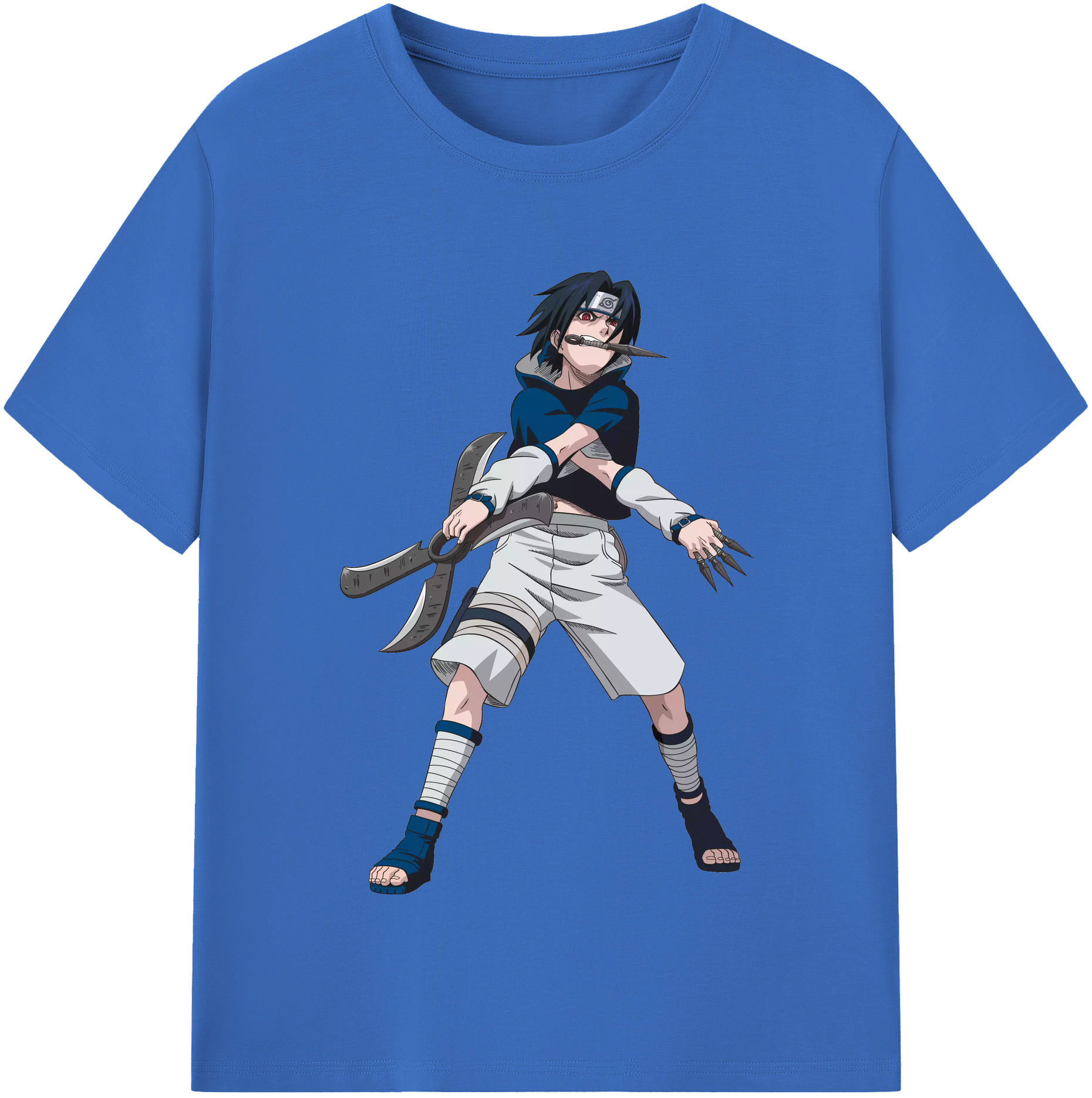 （画像用） NARUTO -ナルト- うちは サスケ Uchiha Sasuke 綿100％半袖Tシャツ（フロントプリント）