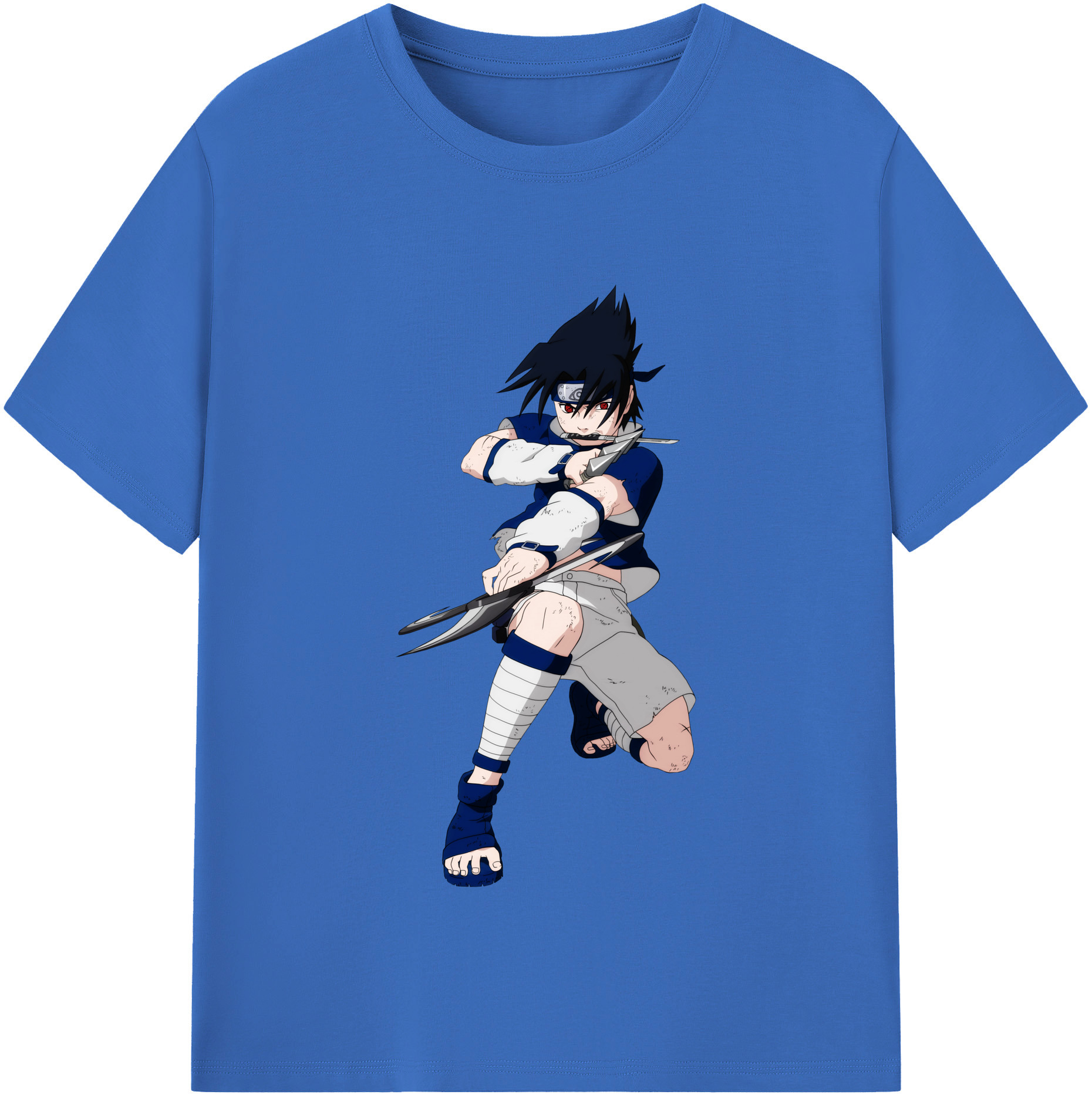 （画像用） NARUTO -ナルト- うちは サスケ Uchiha Sasuke 綿100％半袖Tシャツ（フロントプリント）