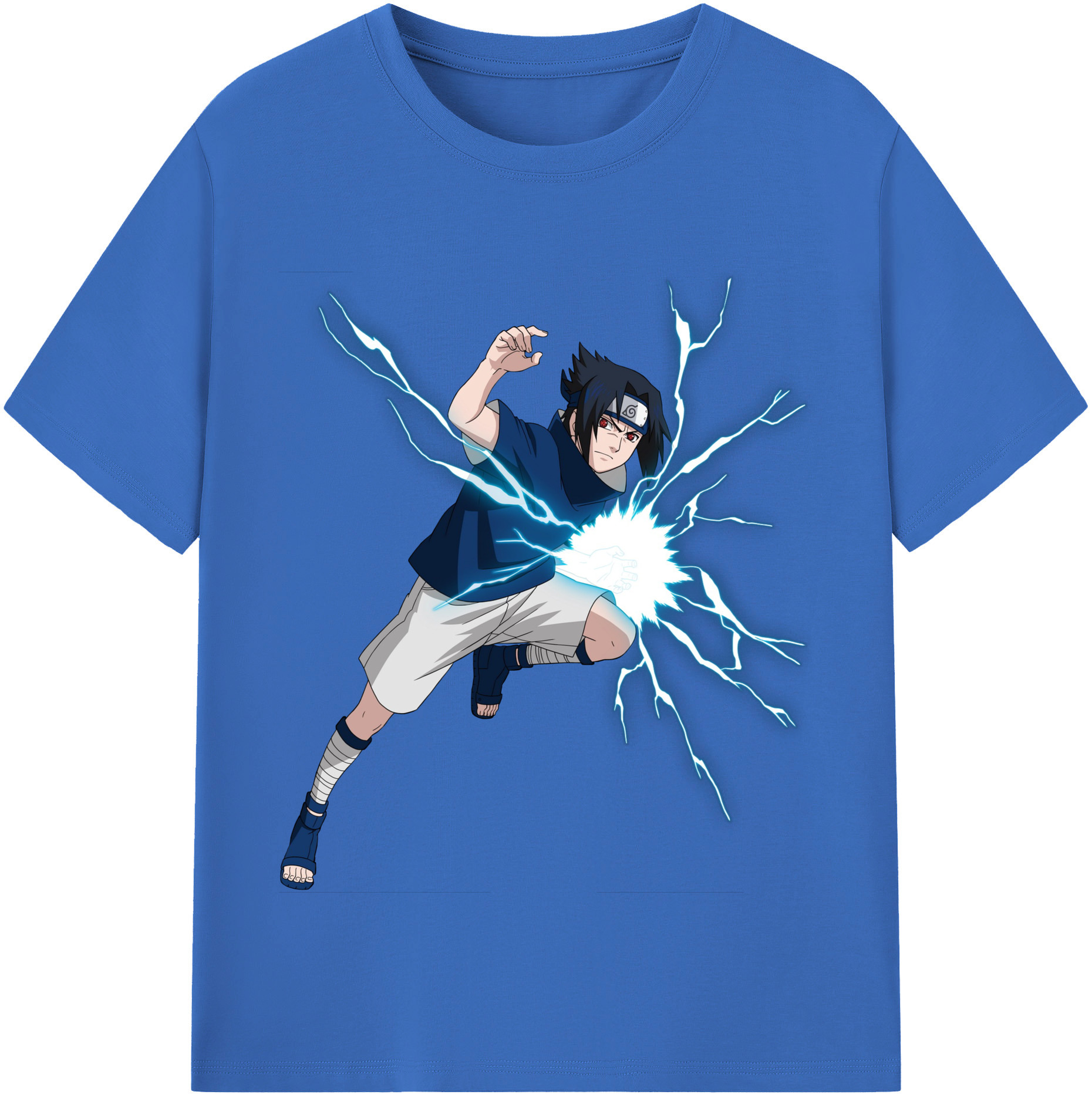 （画像用） NARUTO -ナルト- うちは サスケ Uchiha Sasuke 綿100％半袖Tシャツ（フロントプリント）