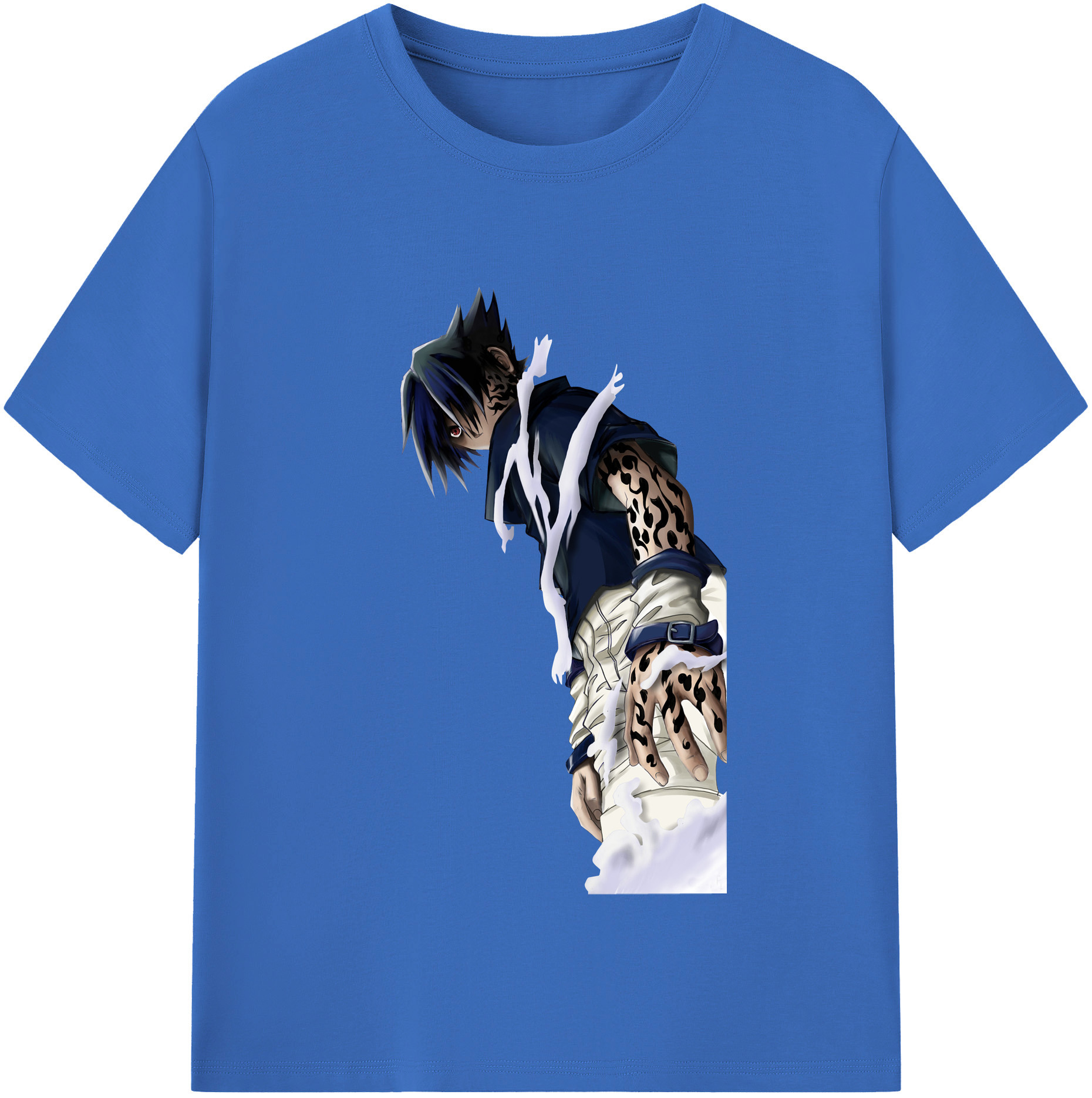 （画像用） NARUTO -ナルト- うちは サスケ Uchiha Sasuke 綿100％半袖Tシャツ（フロントプリント）