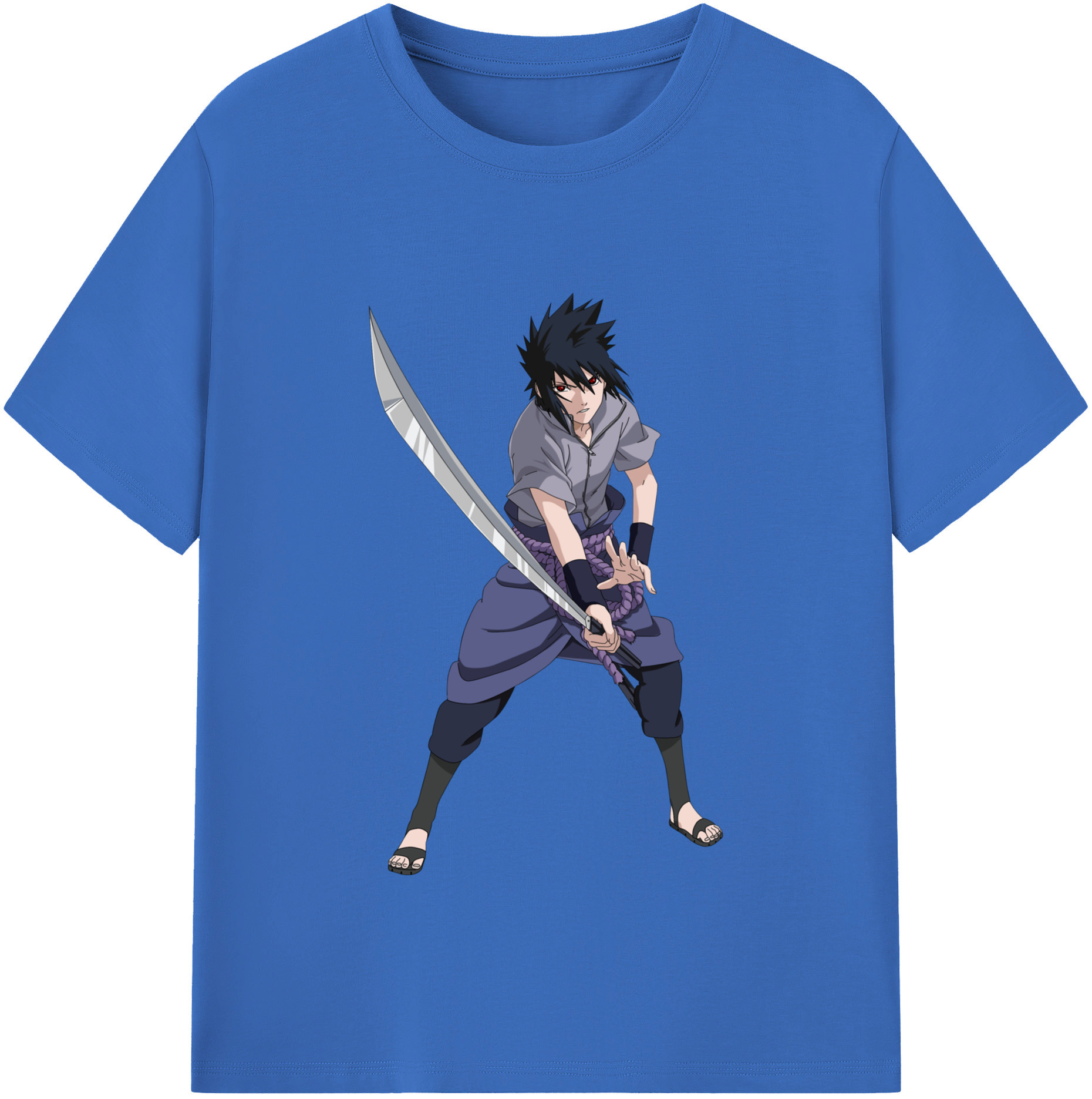 （画像用） NARUTO -ナルト- うちは サスケ Uchiha Sasuke 綿100％半袖Tシャツ（フロントプリント）