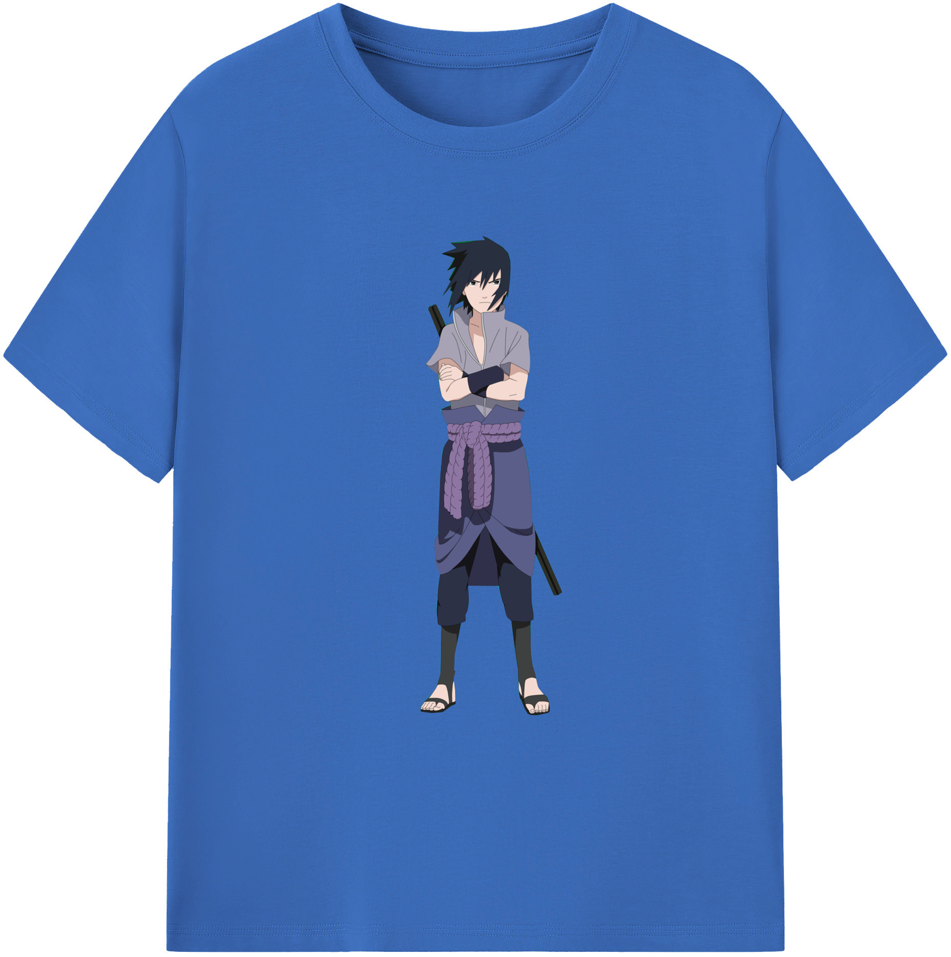 （画像用） NARUTO -ナルト- うちは サスケ Uchiha Sasuke 綿100％半袖Tシャツ（フロントプリント）