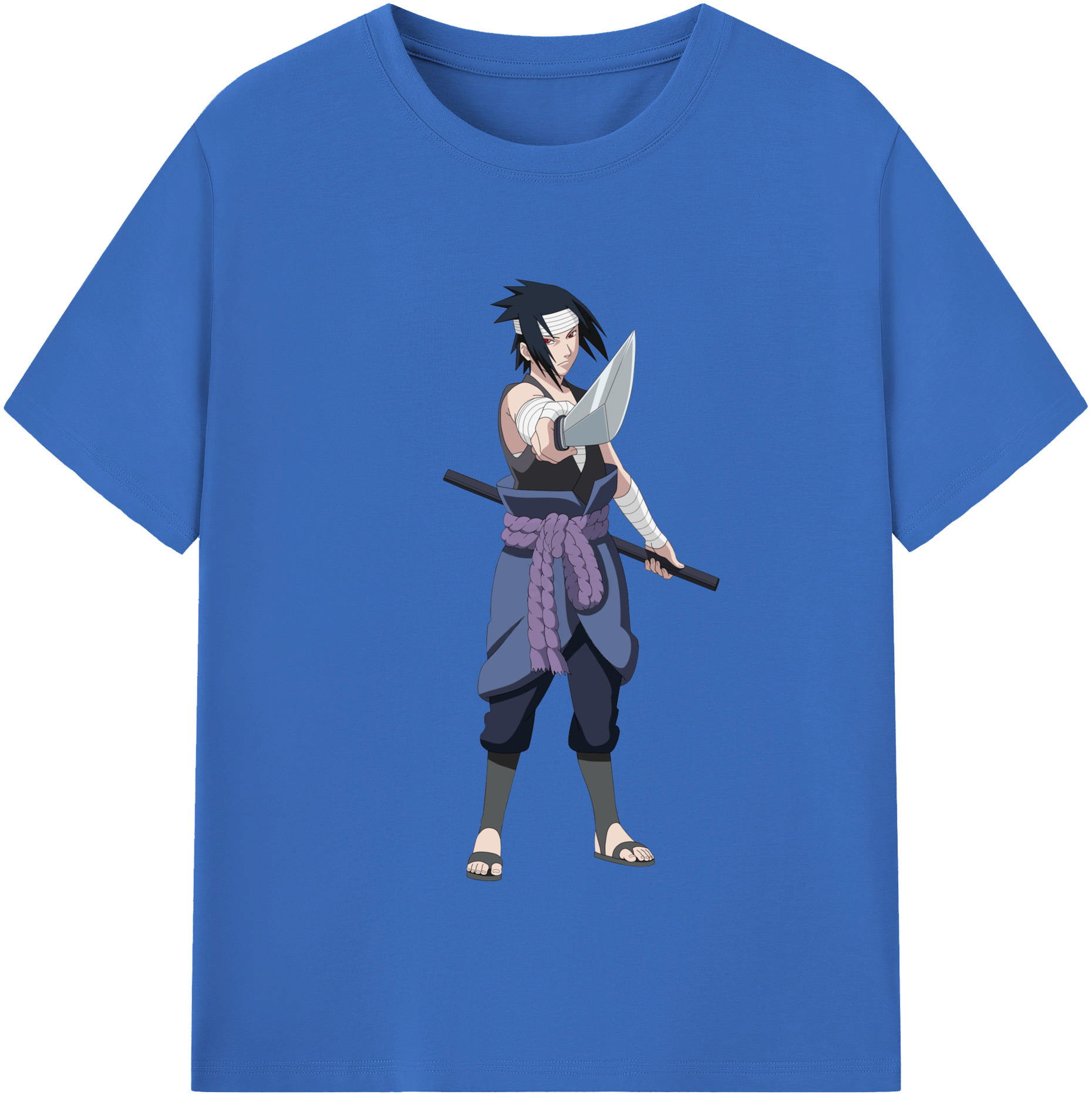 （画像用） NARUTO -ナルト- うちは サスケ Uchiha Sasuke 綿100％半袖Tシャツ（フロントプリント）