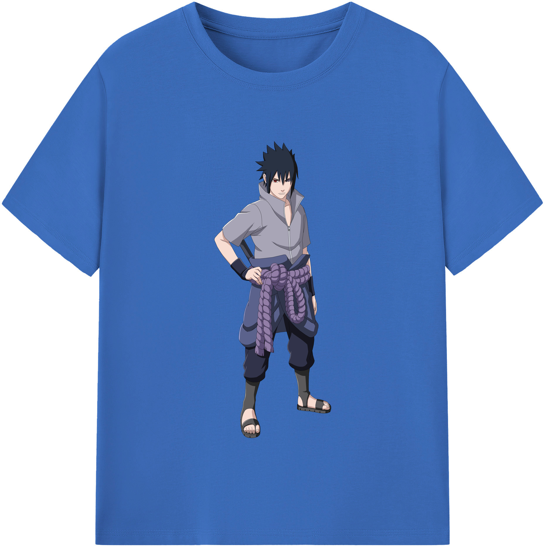 （画像用） NARUTO -ナルト- うちは サスケ Uchiha Sasuke 綿100％半袖Tシャツ（フロントプリント）