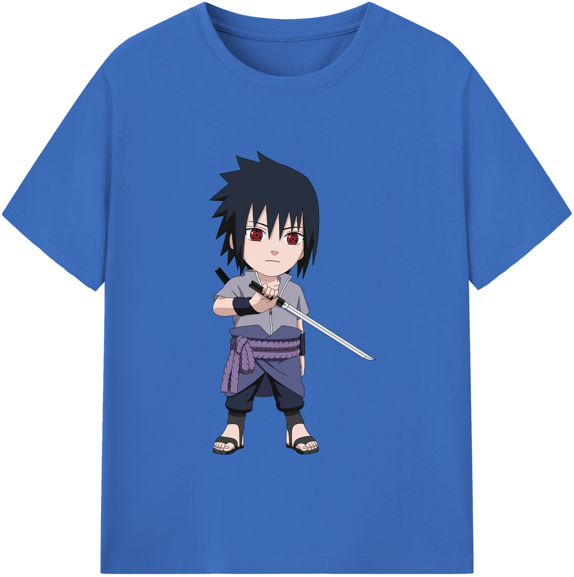 （画像用） NARUTO -ナルト- うちは サスケ Uchiha Sasuke 綿100％半袖Tシャツ（フロントプリント）