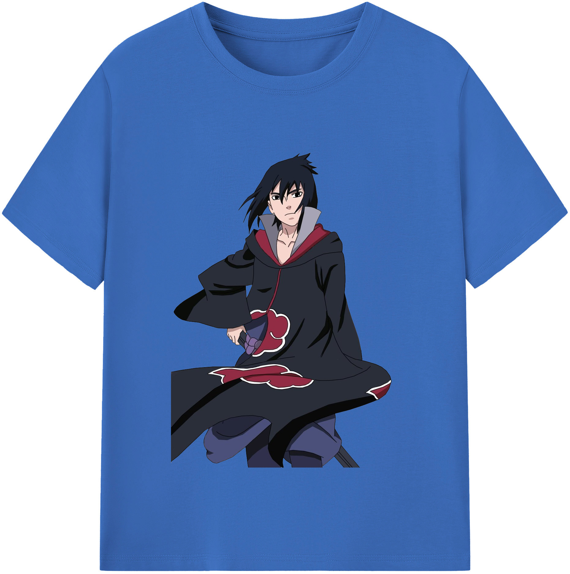 （画像用） NARUTO -ナルト- うちは サスケ Uchiha Sasuke 綿100％半袖Tシャツ（フロントプリント）