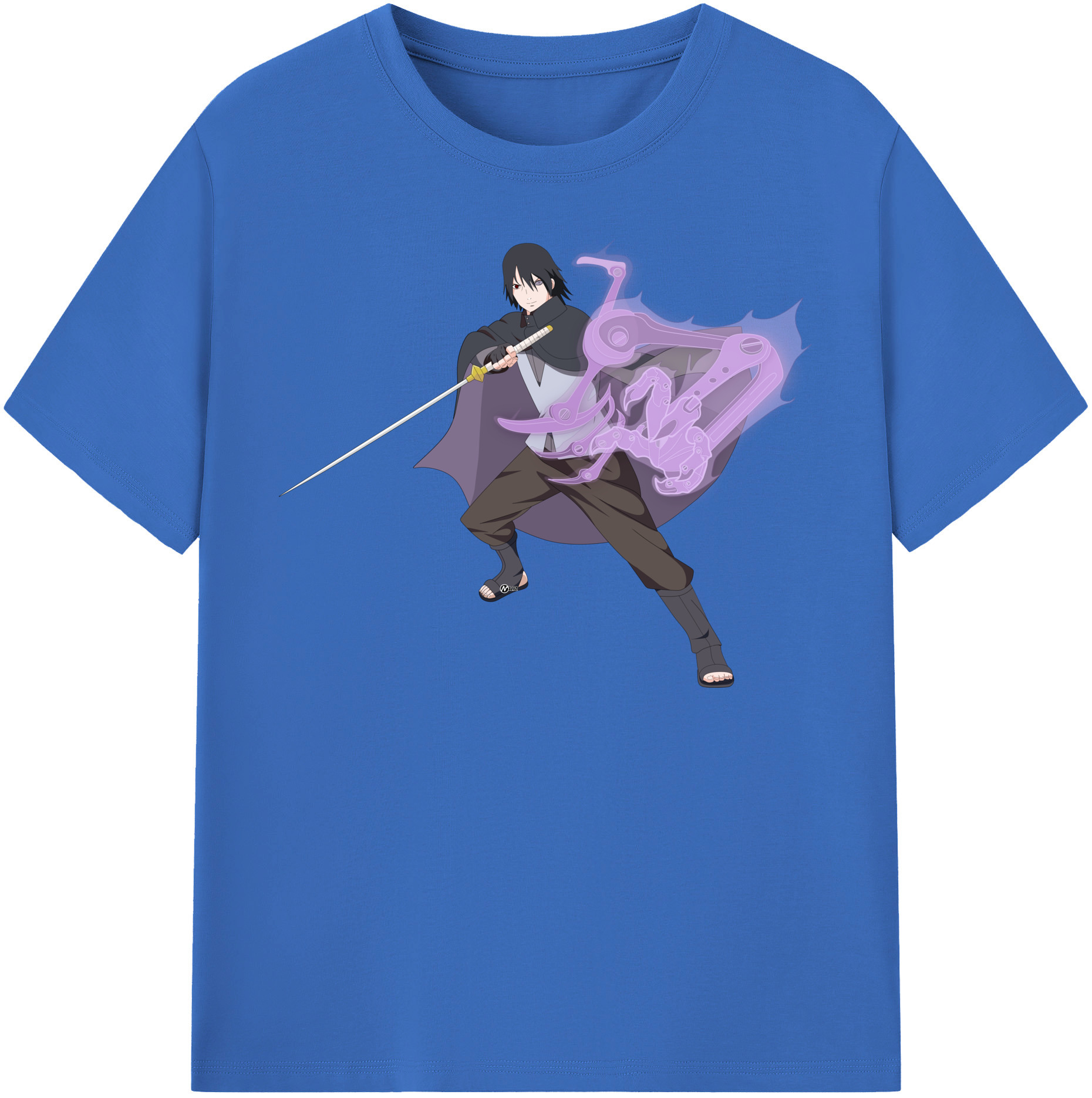 （画像用） NARUTO -ナルト- うちは サスケ Uchiha Sasuke 綿100％半袖Tシャツ（フロントプリント）