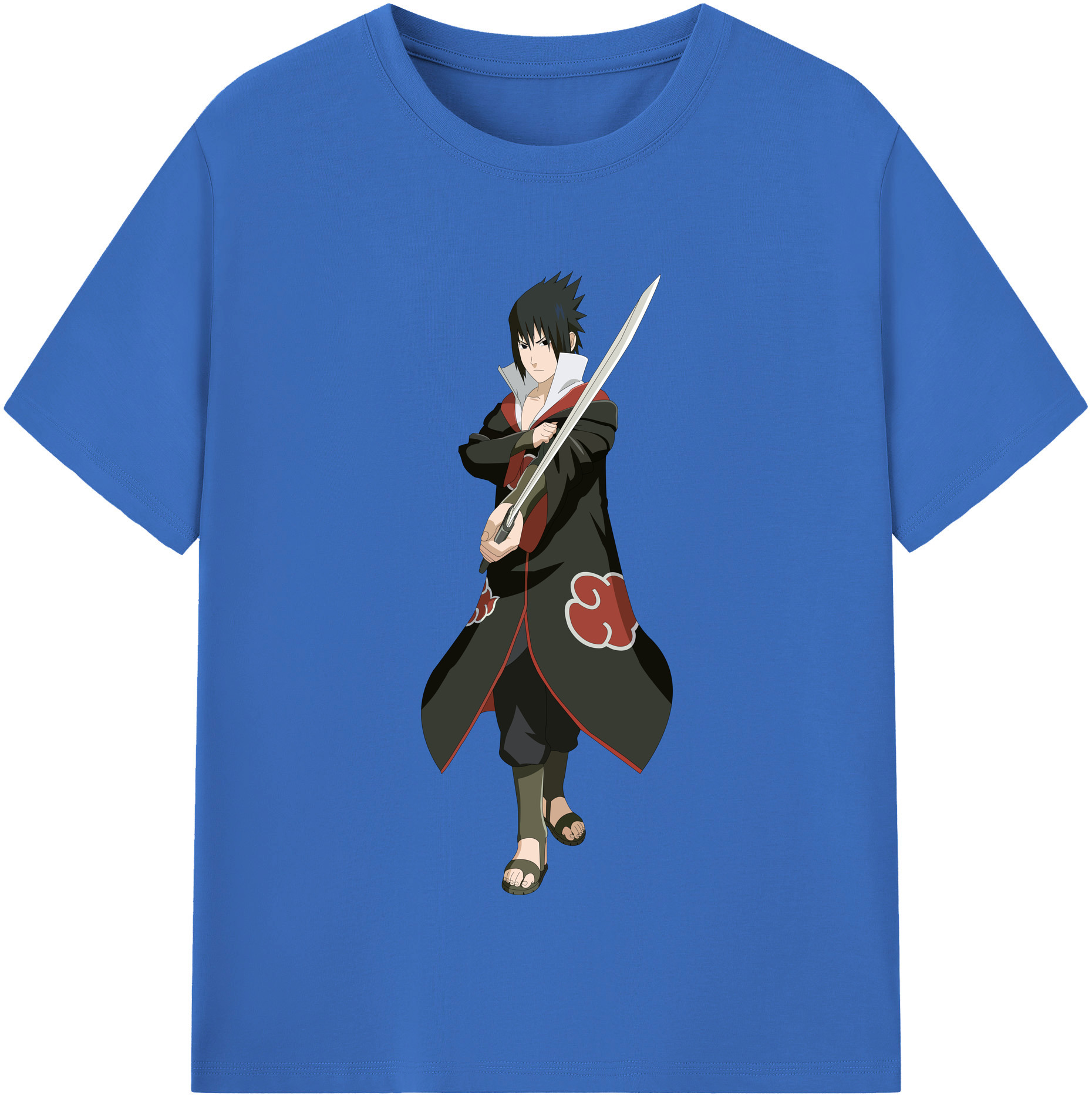 （画像用） NARUTO -ナルト- うちは サスケ Uchiha Sasuke 綿100％半袖Tシャツ（フロントプリント）