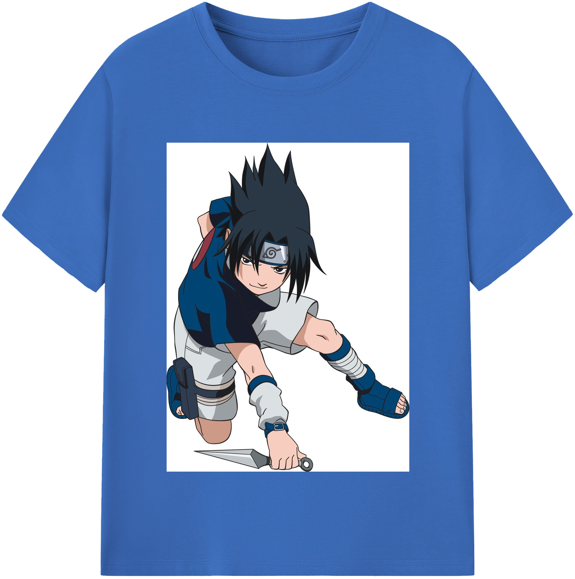 （画像用） NARUTO -ナルト- うちは サスケ Uchiha Sasuke 綿100％半袖Tシャツ（フロントプリント）