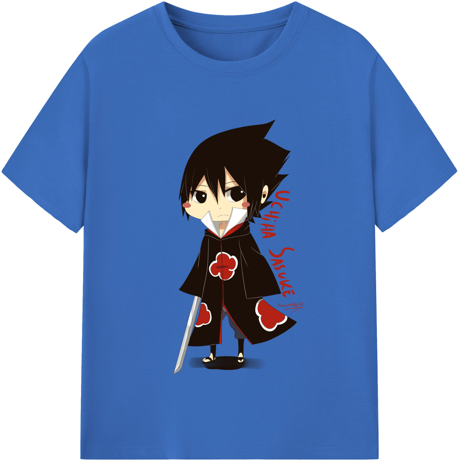 （画像用） NARUTO -ナルト- うちは サスケ Uchiha Sasuke 綿100％半袖Tシャツ（フロントプリント）