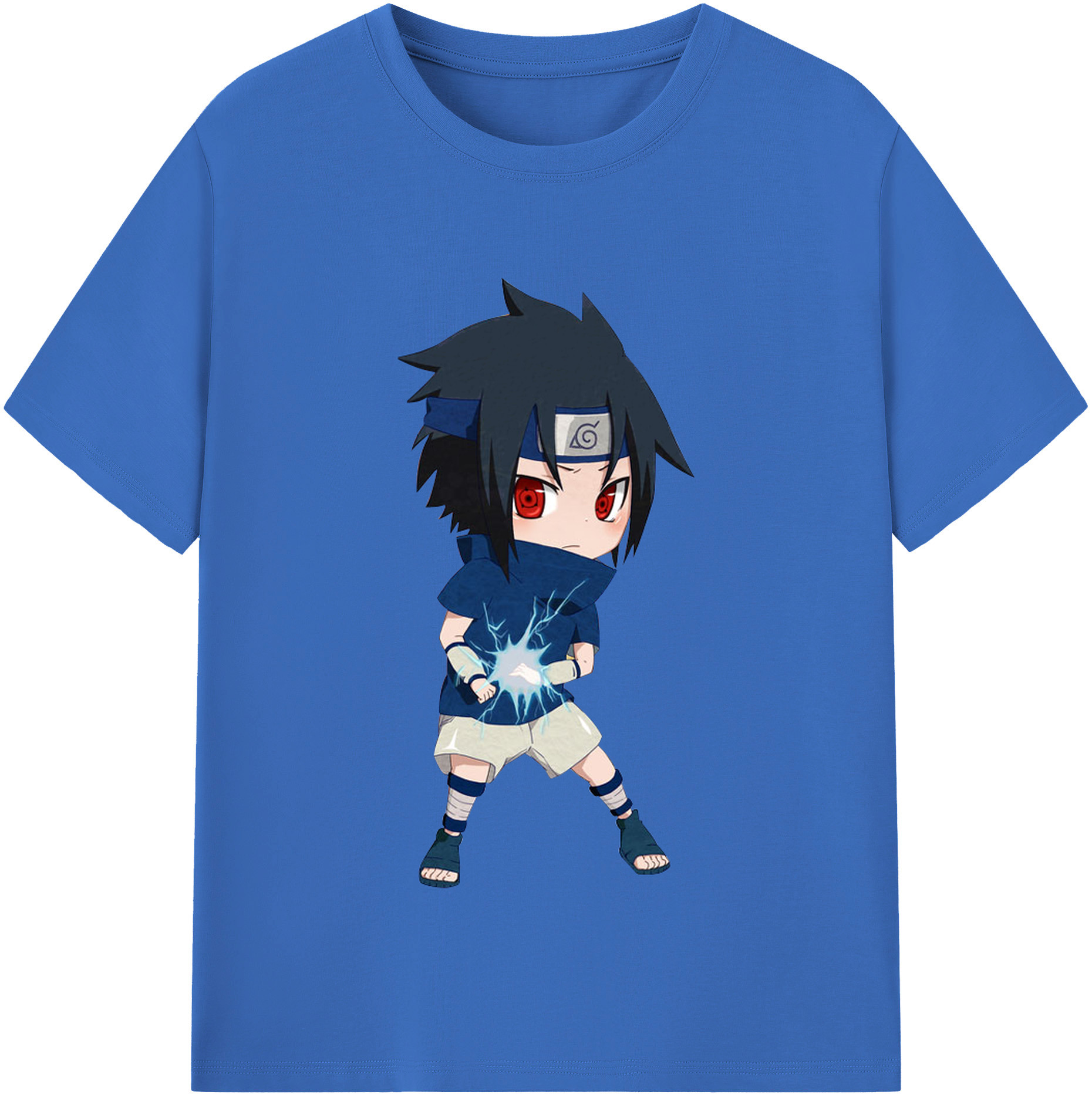 （画像用） NARUTO -ナルト- うちは サスケ Uchiha Sasuke 綿100％半袖Tシャツ（フロントプリント）