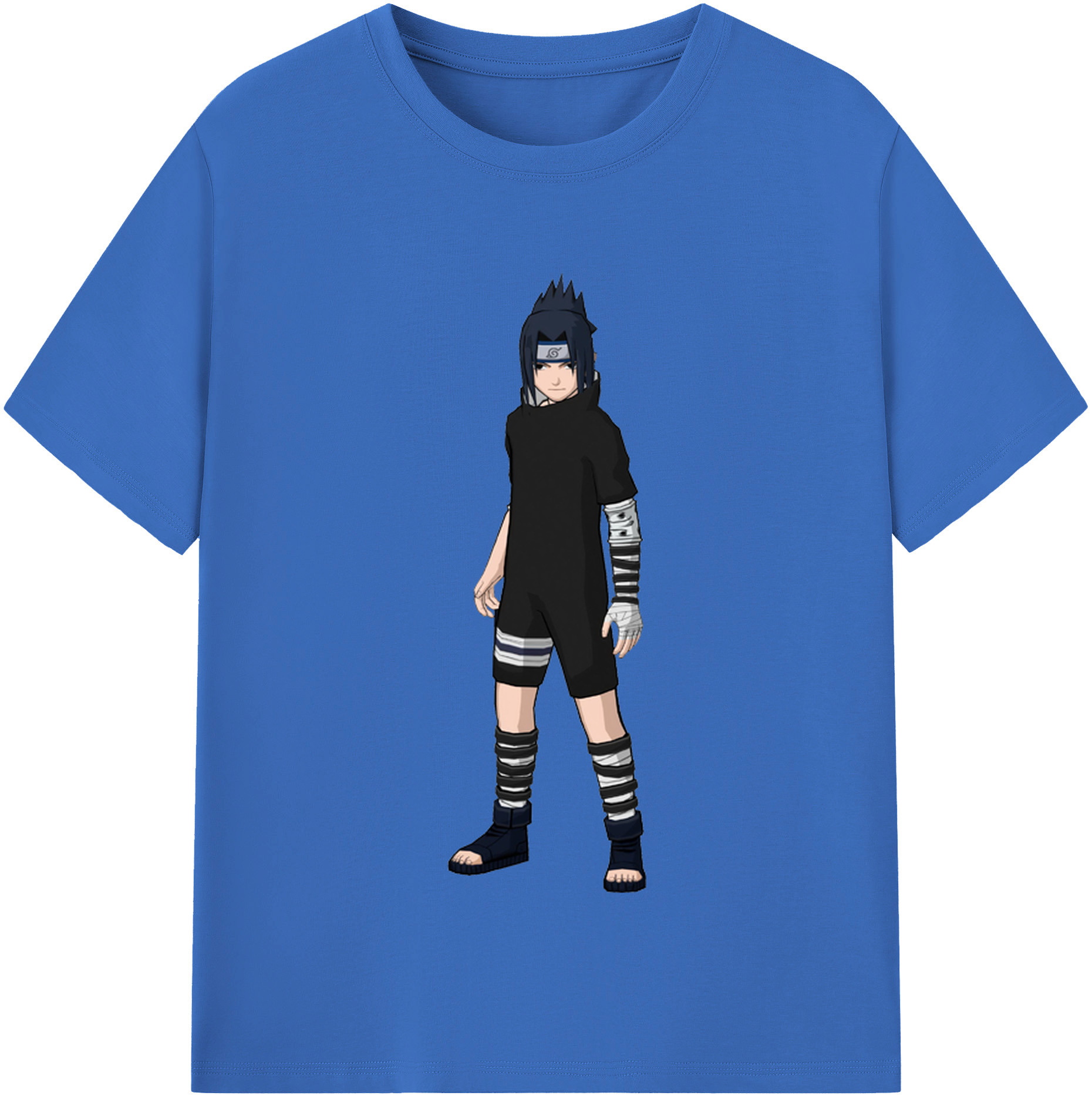 （画像用） NARUTO -ナルト- うちは サスケ Uchiha Sasuke 綿100％半袖Tシャツ（フロントプリント）