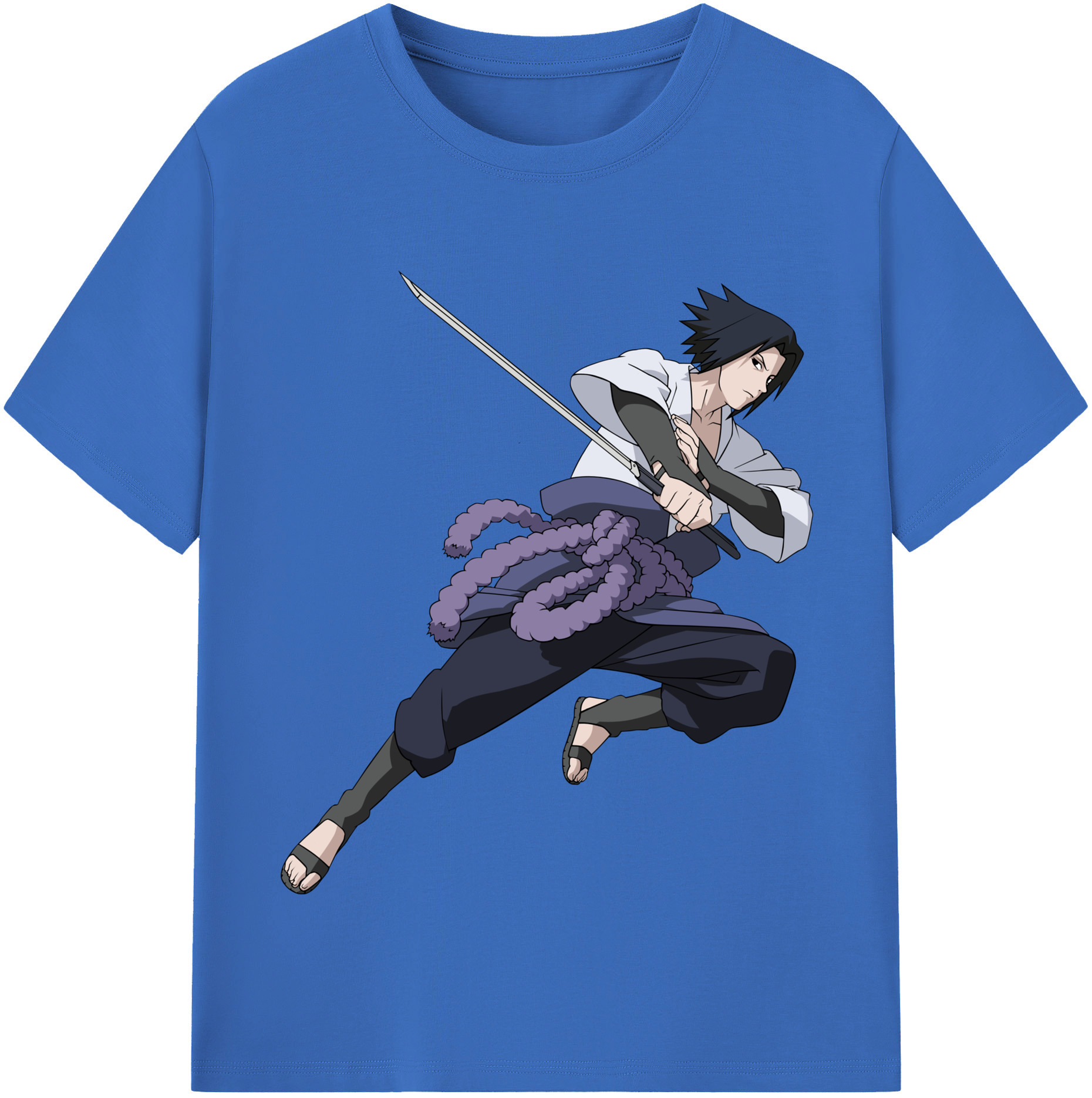 （画像用） NARUTO -ナルト- うちは サスケ Uchiha Sasuke 綿100％半袖Tシャツ（フロントプリント）