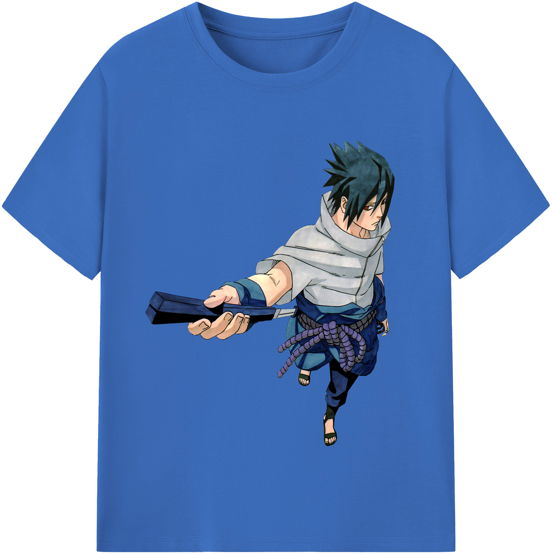 （画像用） NARUTO -ナルト- うちは サスケ Uchiha Sasuke 綿100％半袖Tシャツ（フロントプリント）