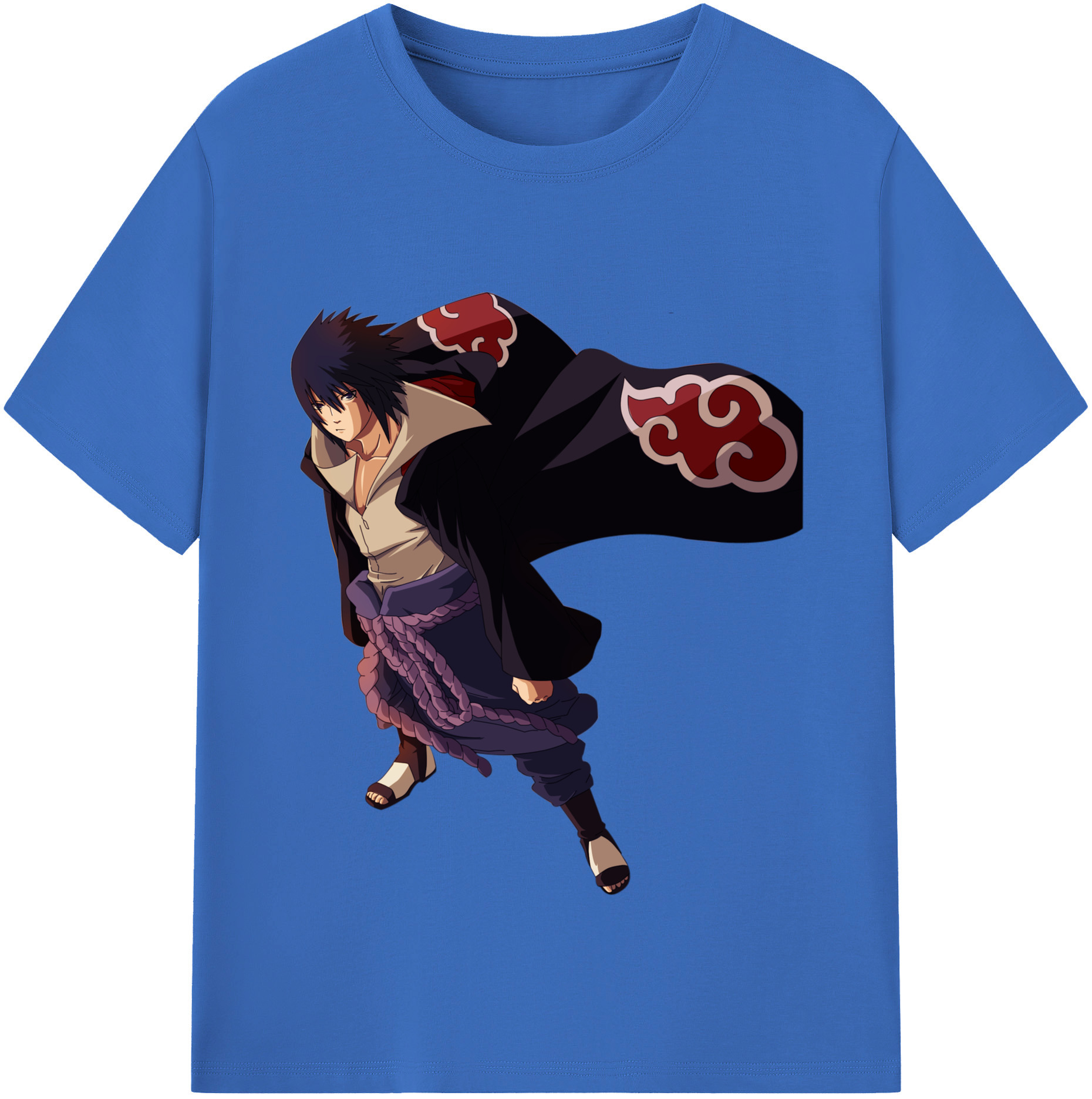 （画像用） NARUTO -ナルト- うちは サスケ Uchiha Sasuke 綿100％半袖Tシャツ（フロントプリント）