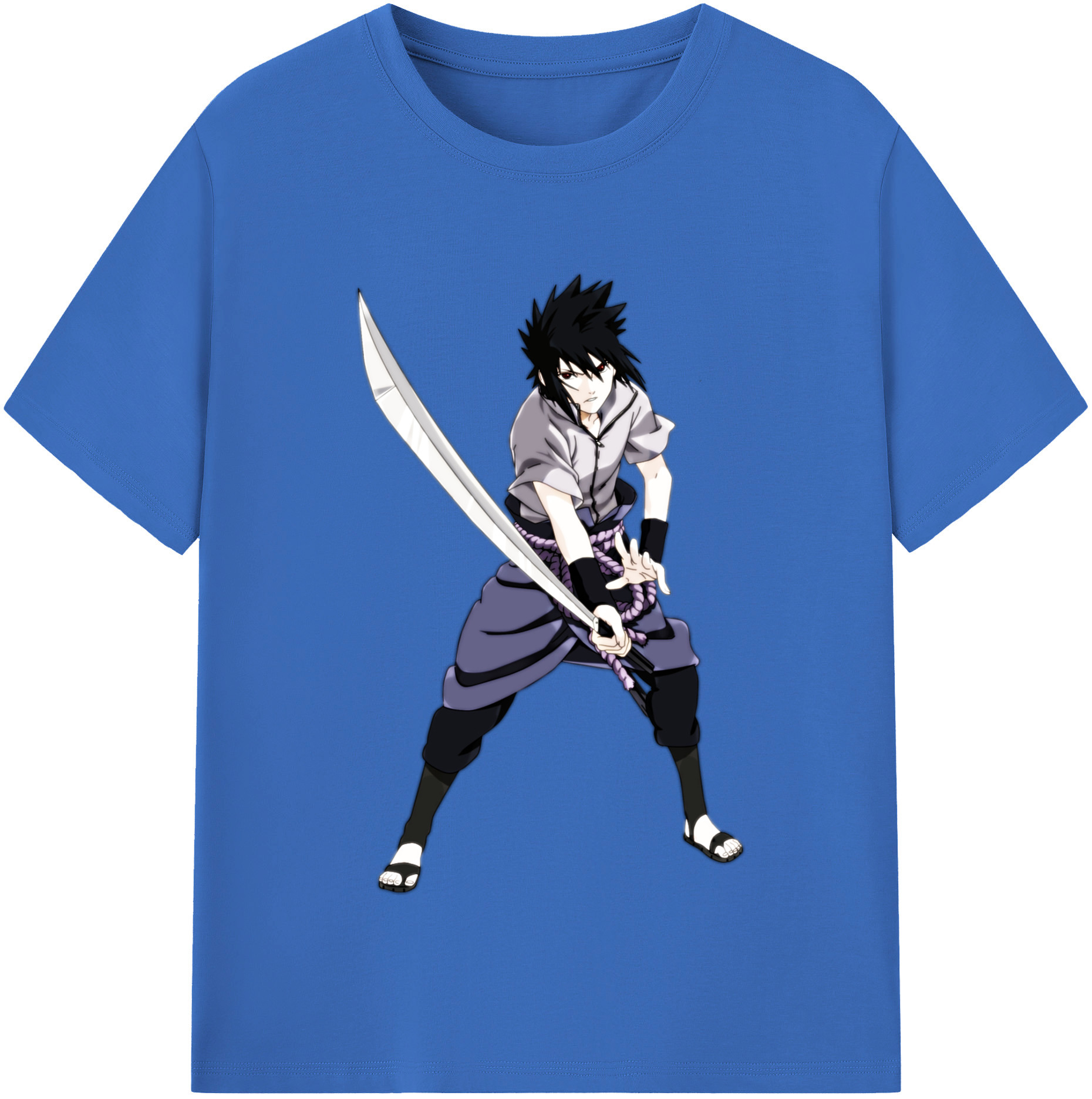 （画像用） NARUTO -ナルト- うちは サスケ Uchiha Sasuke 綿100％半袖Tシャツ（フロントプリント）
