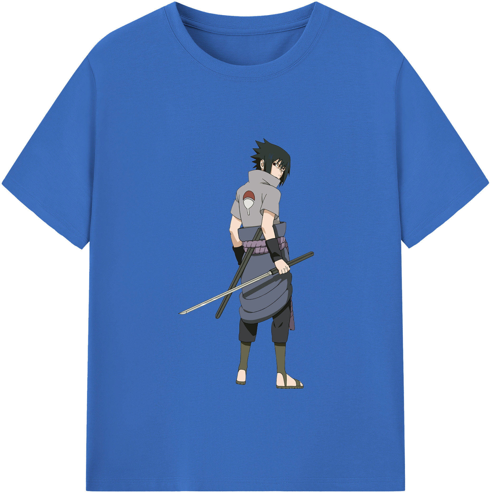 （画像用） NARUTO -ナルト- うちは サスケ Uchiha Sasuke 綿100％半袖Tシャツ（フロントプリント）