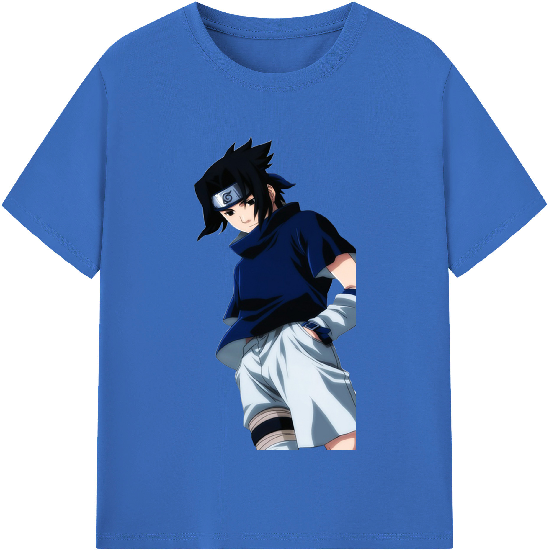 （画像用） NARUTO -ナルト- うちは サスケ Uchiha Sasuke 綿100％半袖Tシャツ（フロントプリント）