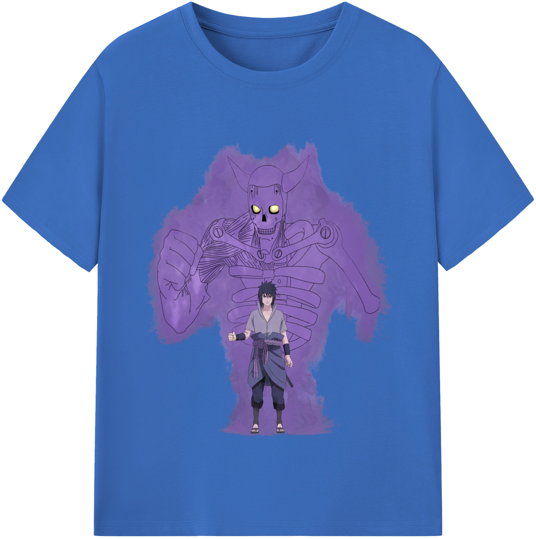 （画像用） NARUTO -ナルト- うちは サスケ Uchiha Sasuke 綿100％半袖Tシャツ（フロントプリント）
