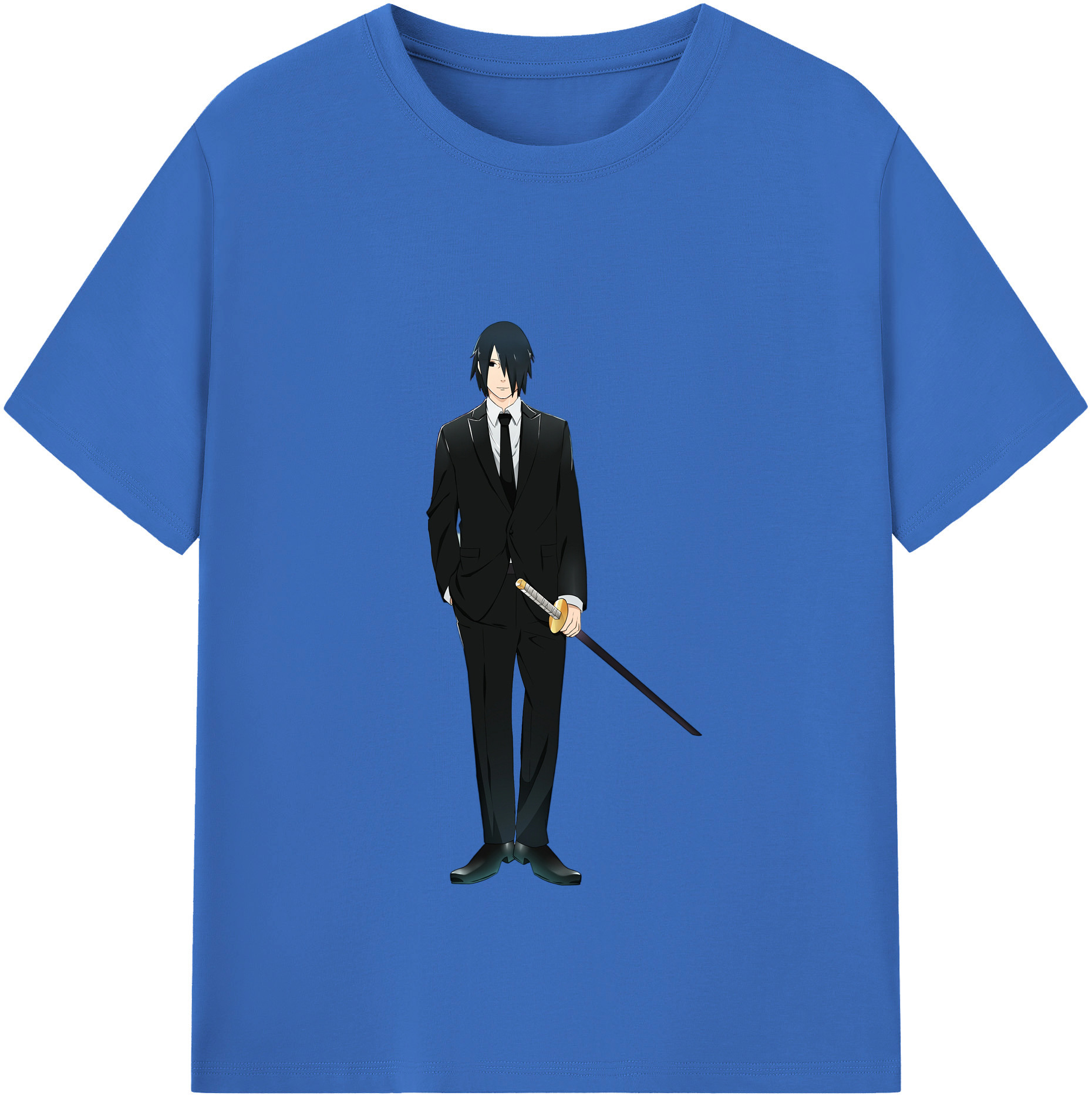 （画像用） NARUTO -ナルト- うちは サスケ Uchiha Sasuke 綿100％半袖Tシャツ（フロントプリント）