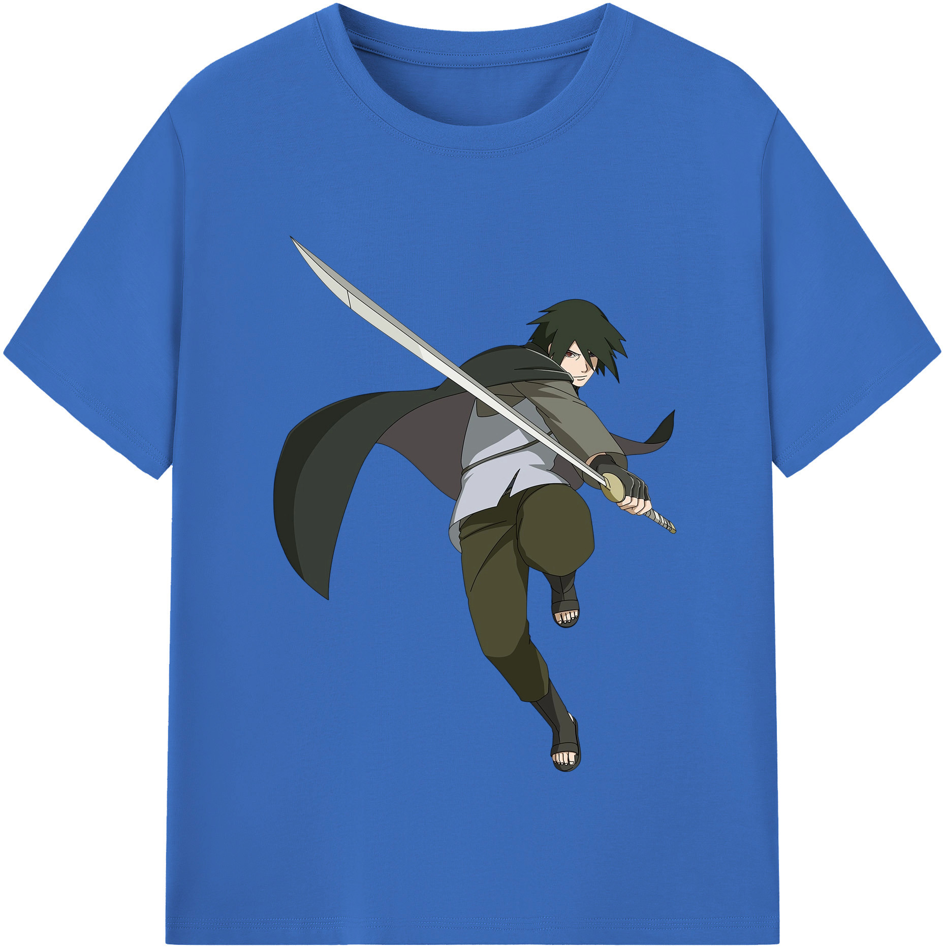 （画像用） NARUTO -ナルト- うちは サスケ Uchiha Sasuke 綿100％半袖Tシャツ（フロントプリント）