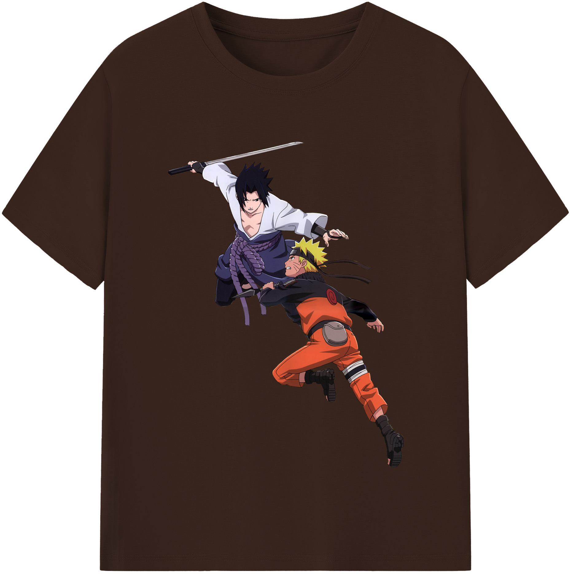 （画像用） NARUTO -ナルト- うちは サスケ Uchiha Sasuke 綿100％半袖Tシャツ（フロントプリント）