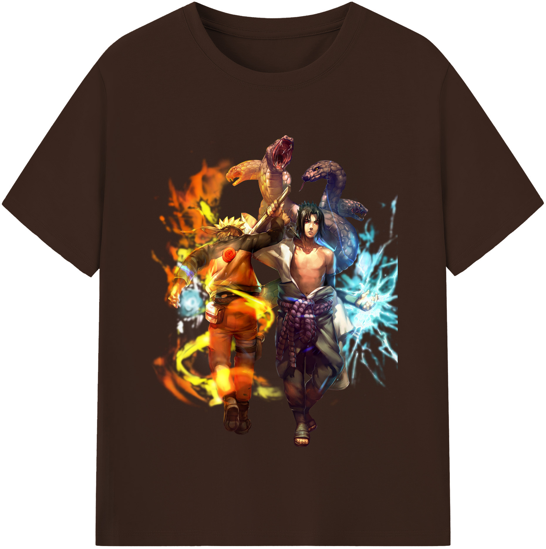 （画像用） NARUTO -ナルト- うちは サスケ Uchiha Sasuke 綿100％半袖Tシャツ（フロントプリント）