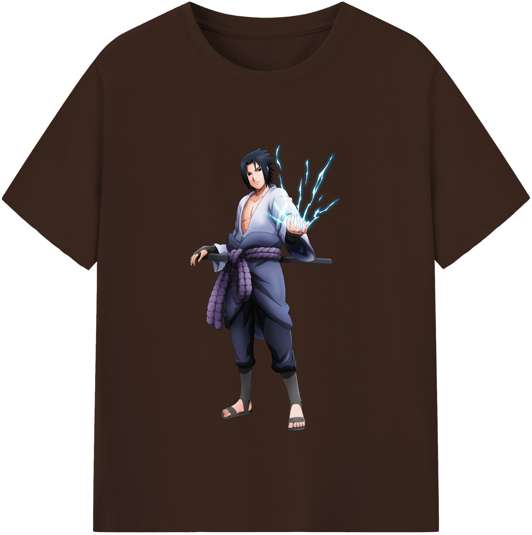 （画像用） NARUTO -ナルト- うちは サスケ Uchiha Sasuke 綿100％半袖Tシャツ（フロントプリント）
