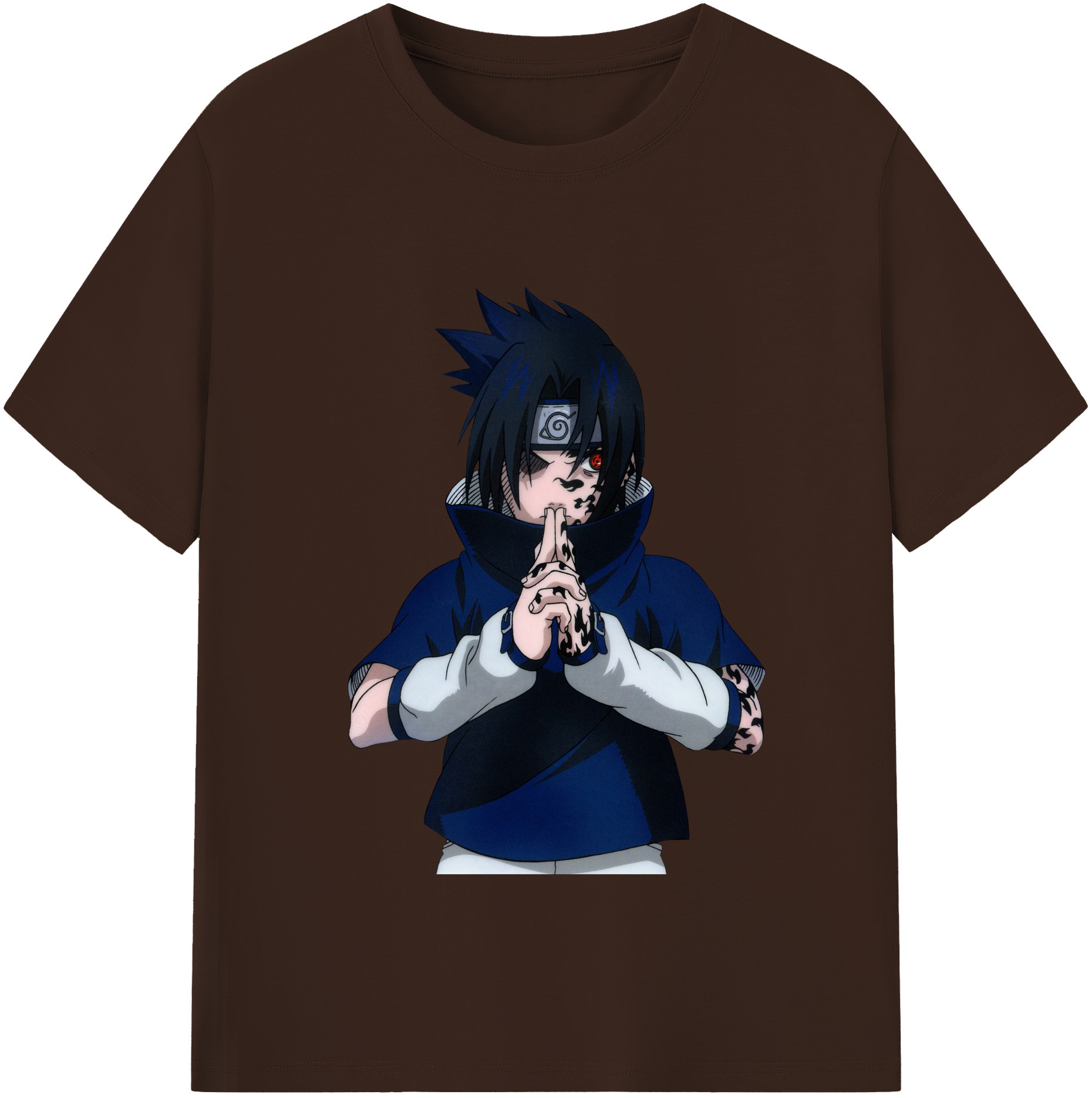 （画像用） NARUTO -ナルト- うちは サスケ Uchiha Sasuke 綿100％半袖Tシャツ（フロントプリント）