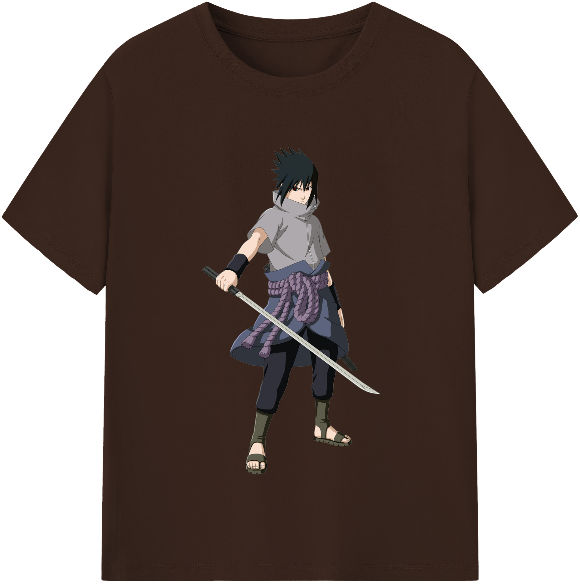 （画像用） NARUTO -ナルト- うちは サスケ Uchiha Sasuke 綿100％半袖Tシャツ（フロントプリント）