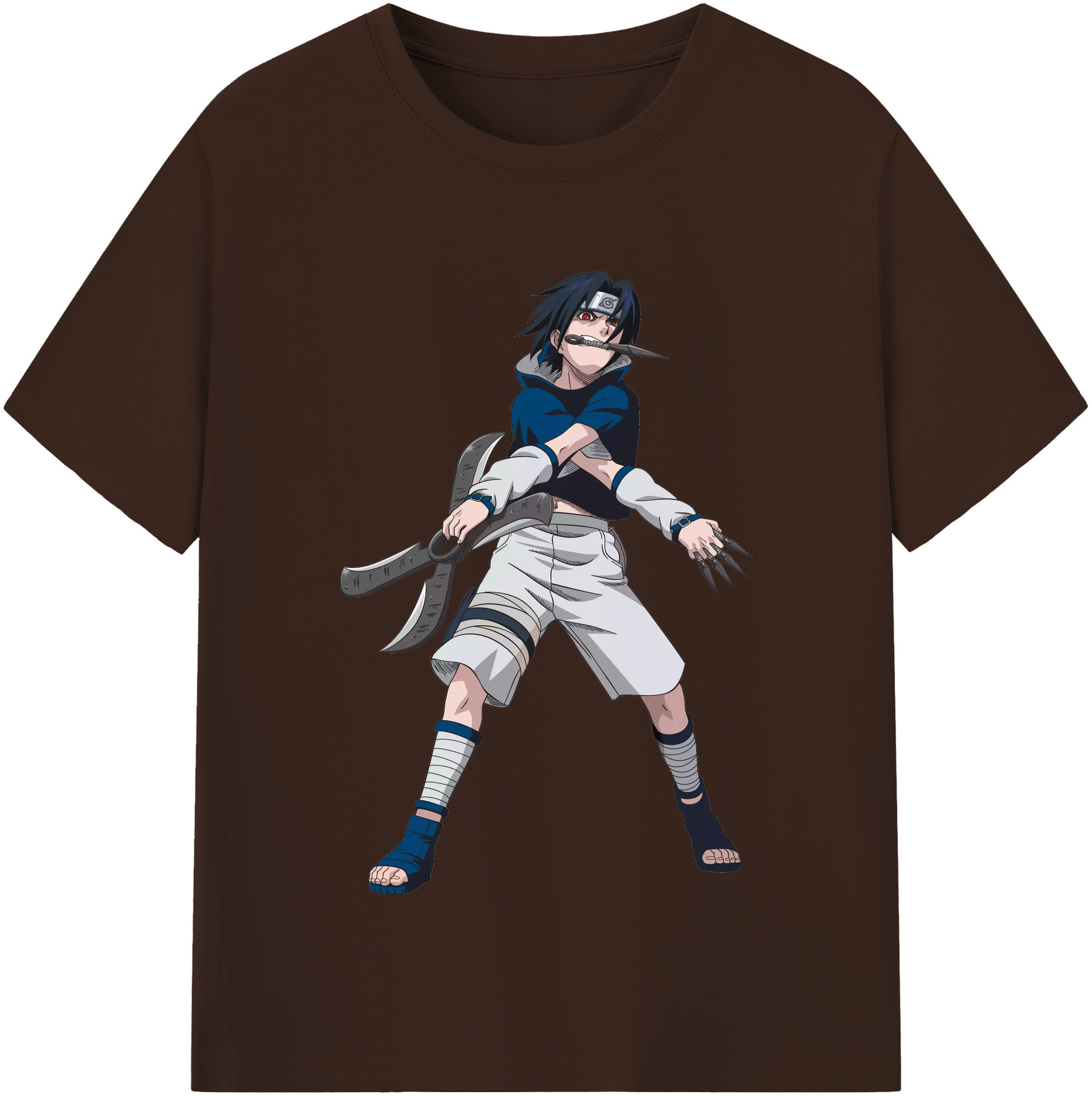 （画像用） NARUTO -ナルト- うちは サスケ Uchiha Sasuke 綿100％半袖Tシャツ（フロントプリント）