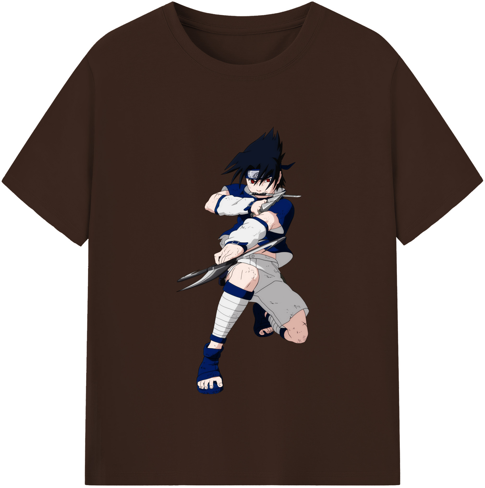 （画像用） NARUTO -ナルト- うちは サスケ Uchiha Sasuke 綿100％半袖Tシャツ（フロントプリント）