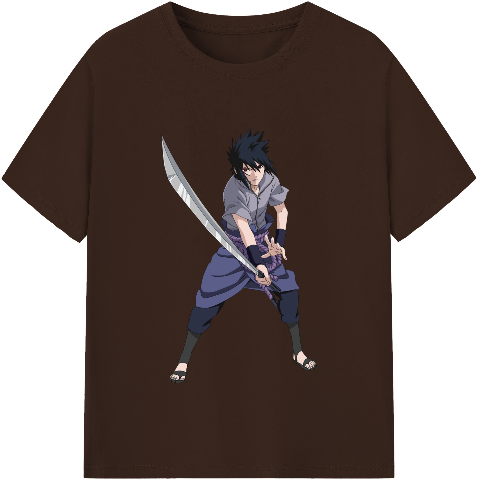 （画像用） NARUTO -ナルト- うちは サスケ Uchiha Sasuke 綿100％半袖Tシャツ（フロントプリント）