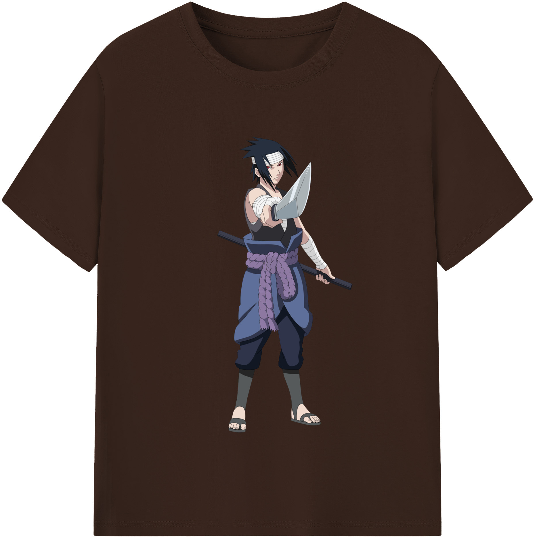 （画像用） NARUTO -ナルト- うちは サスケ Uchiha Sasuke 綿100％半袖Tシャツ（フロントプリント）