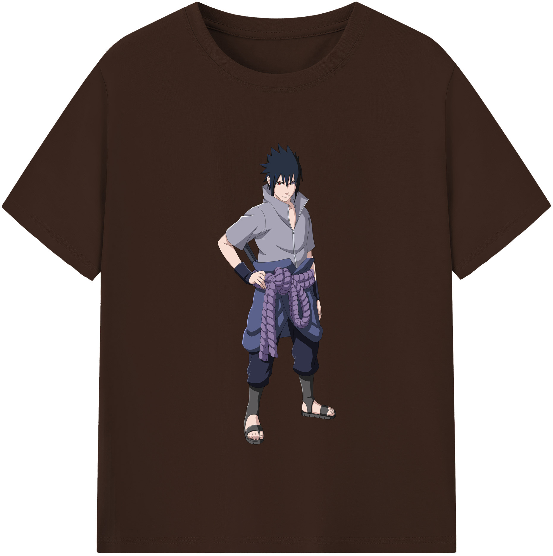 （画像用） NARUTO -ナルト- うちは サスケ Uchiha Sasuke 綿100％半袖Tシャツ（フロントプリント）