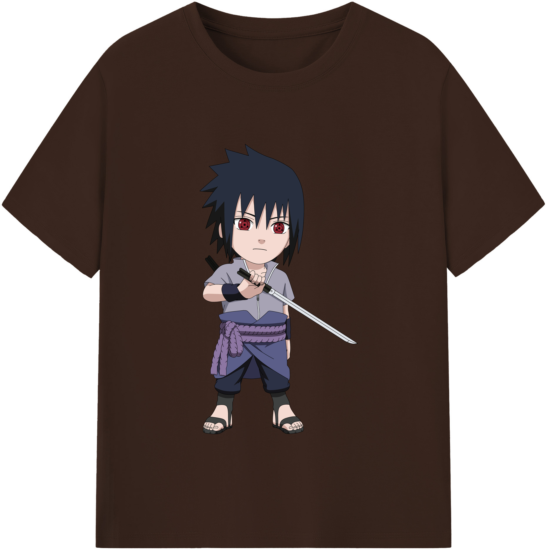 （画像用） NARUTO -ナルト- うちは サスケ Uchiha Sasuke 綿100％半袖Tシャツ（フロントプリント）