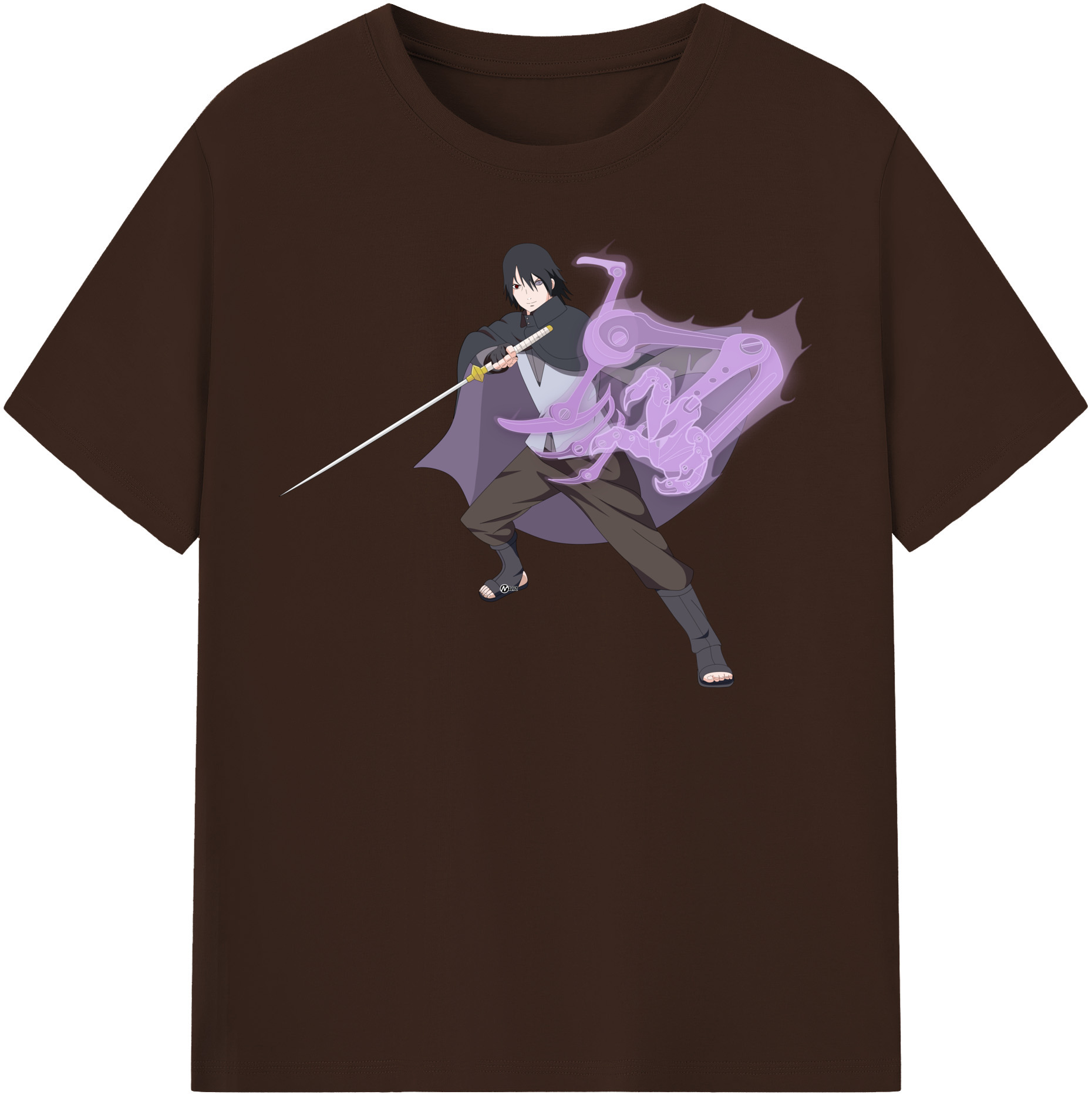 （画像用） NARUTO -ナルト- うちは サスケ Uchiha Sasuke 綿100％半袖Tシャツ（フロントプリント）