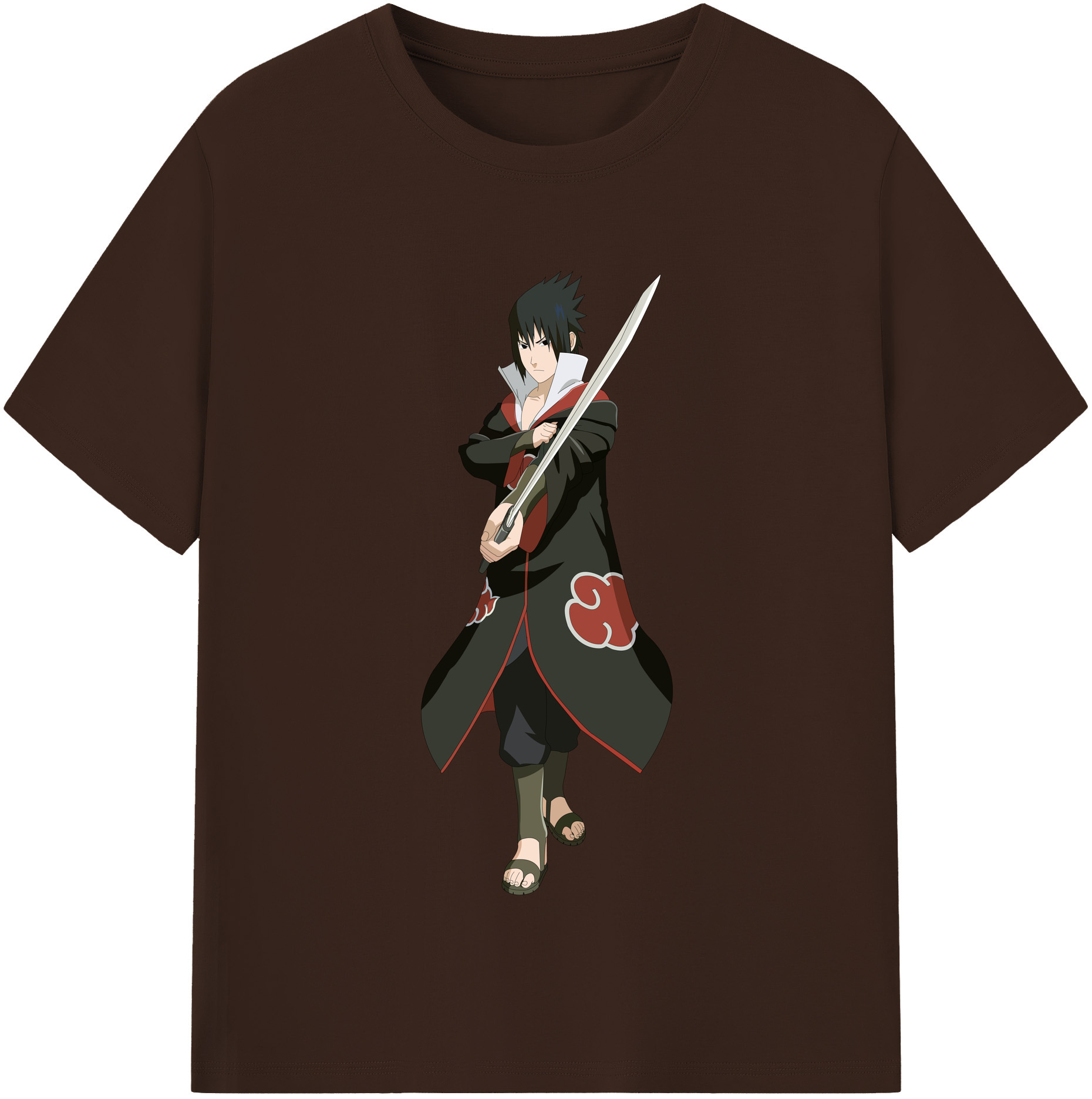 （画像用） NARUTO -ナルト- うちは サスケ Uchiha Sasuke 綿100％半袖Tシャツ（フロントプリント）