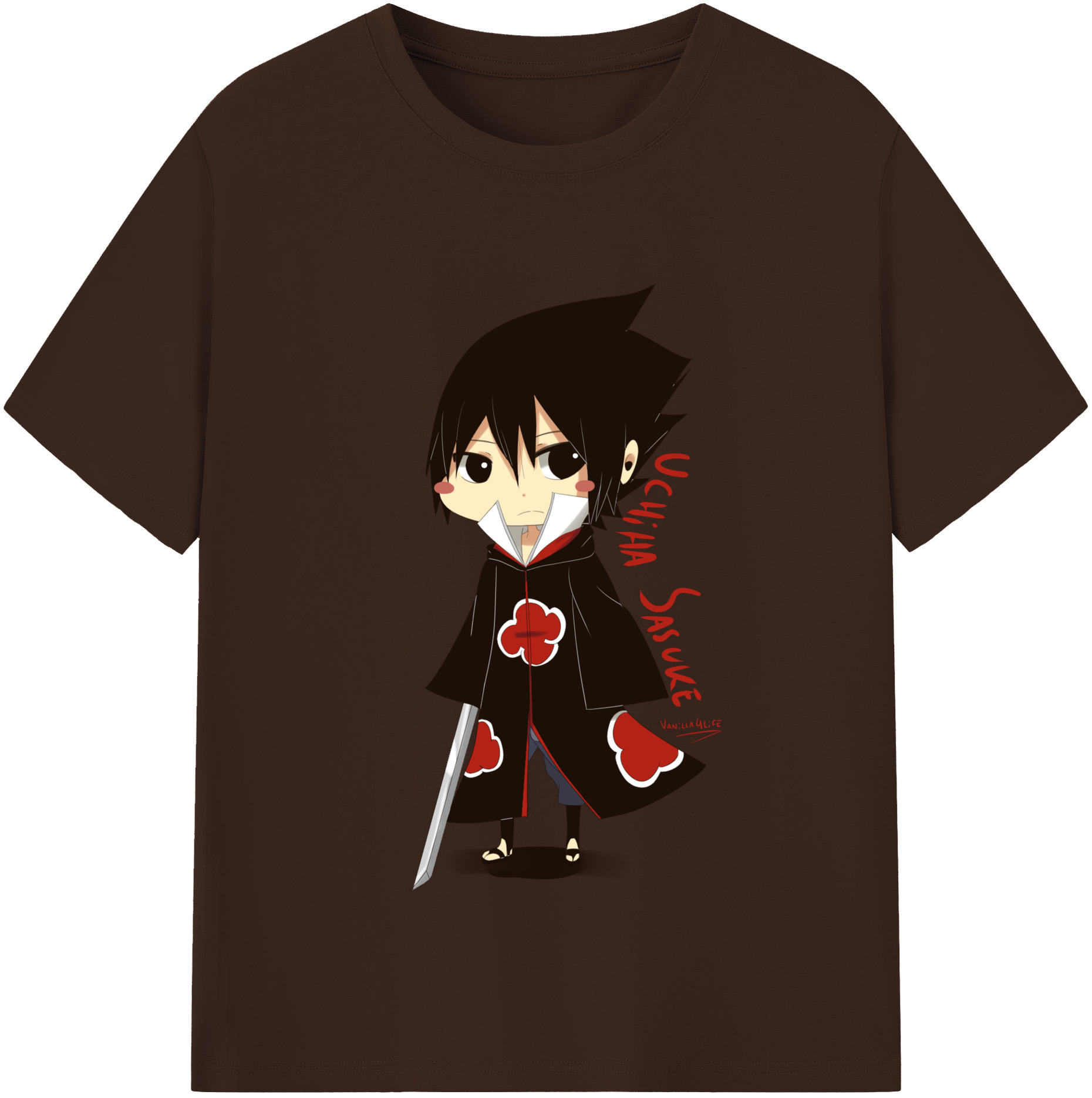 （画像用） NARUTO -ナルト- うちは サスケ Uchiha Sasuke 綿100％半袖Tシャツ（フロントプリント）