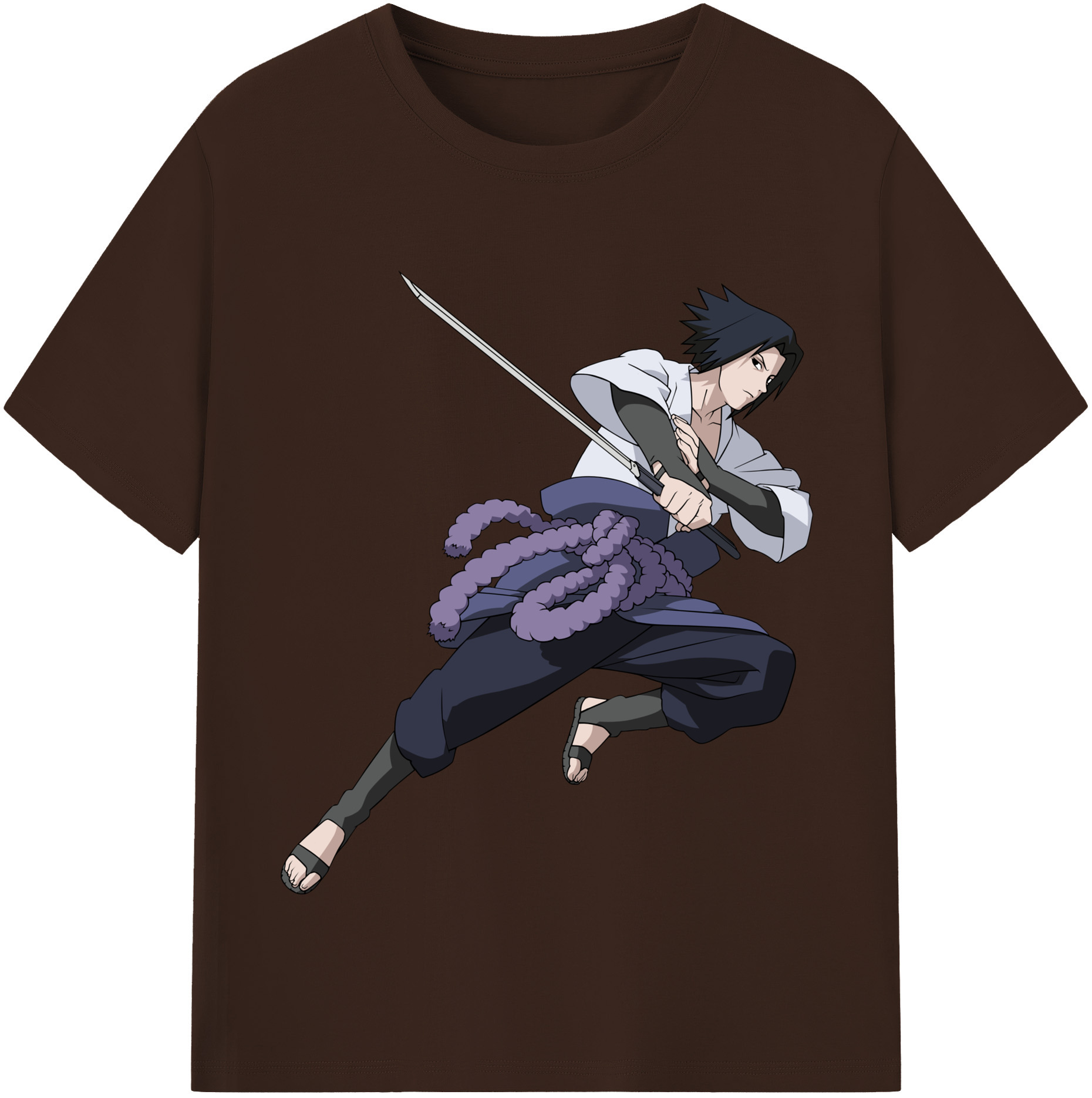 （画像用） NARUTO -ナルト- うちは サスケ Uchiha Sasuke 綿100％半袖Tシャツ（フロントプリント）