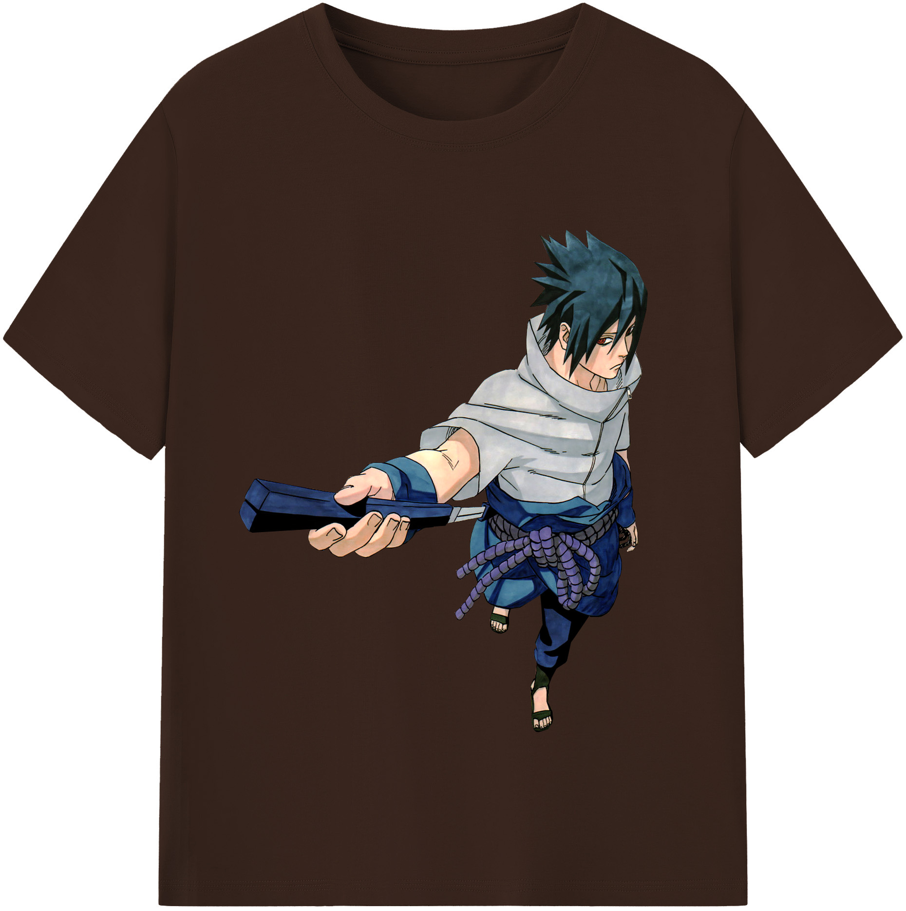 （画像用） NARUTO -ナルト- うちは サスケ Uchiha Sasuke 綿100％半袖Tシャツ（フロントプリント）
