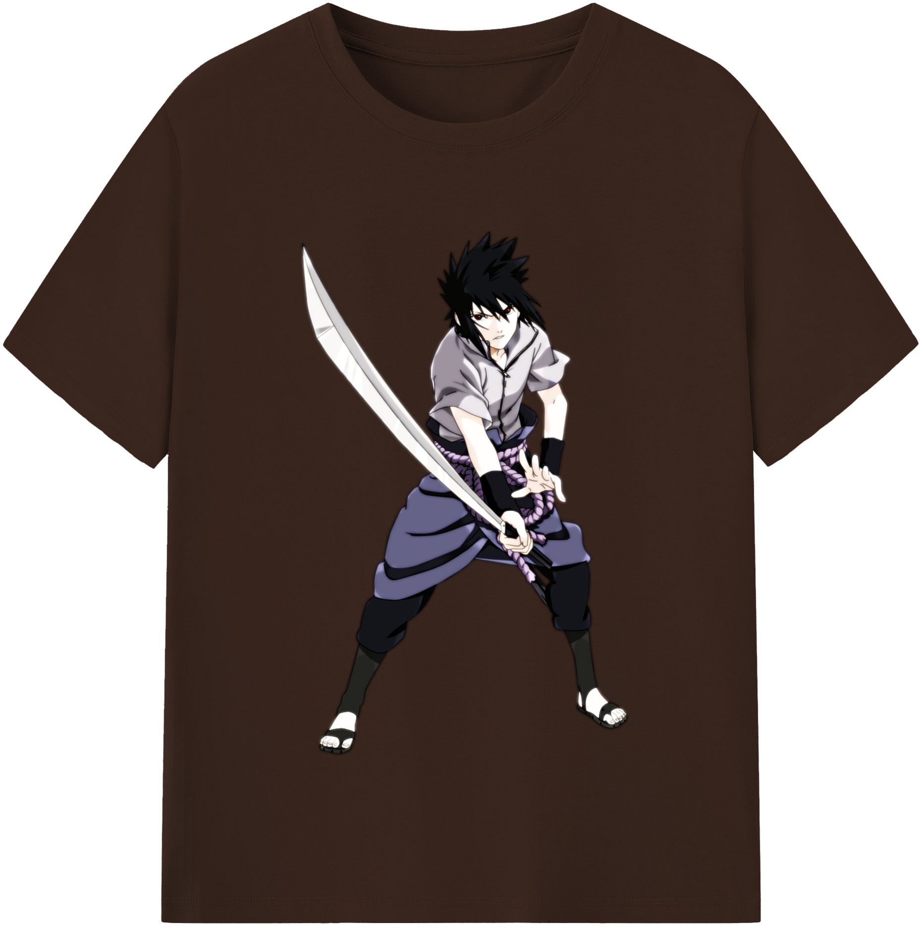 （画像用） NARUTO -ナルト- うちは サスケ Uchiha Sasuke 綿100％半袖Tシャツ（フロントプリント）