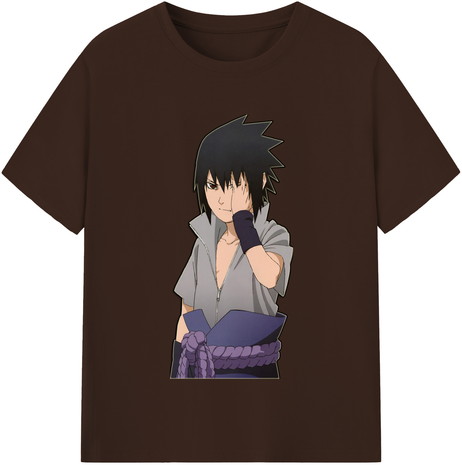 （画像用） NARUTO -ナルト- うちは サスケ Uchiha Sasuke 綿100％半袖Tシャツ（フロントプリント）