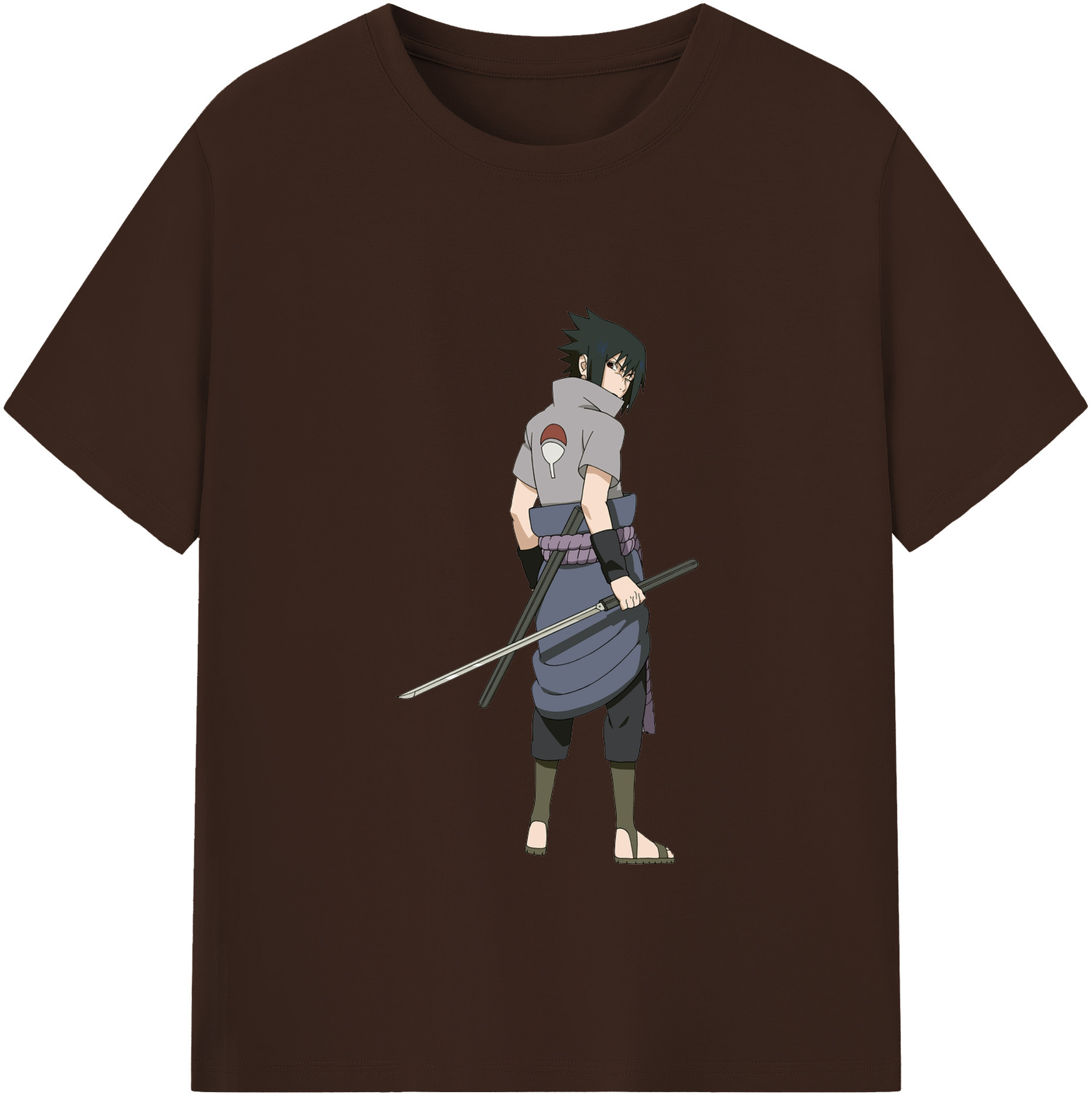 （画像用） NARUTO -ナルト- うちは サスケ Uchiha Sasuke 綿100％半袖Tシャツ（フロントプリント）
