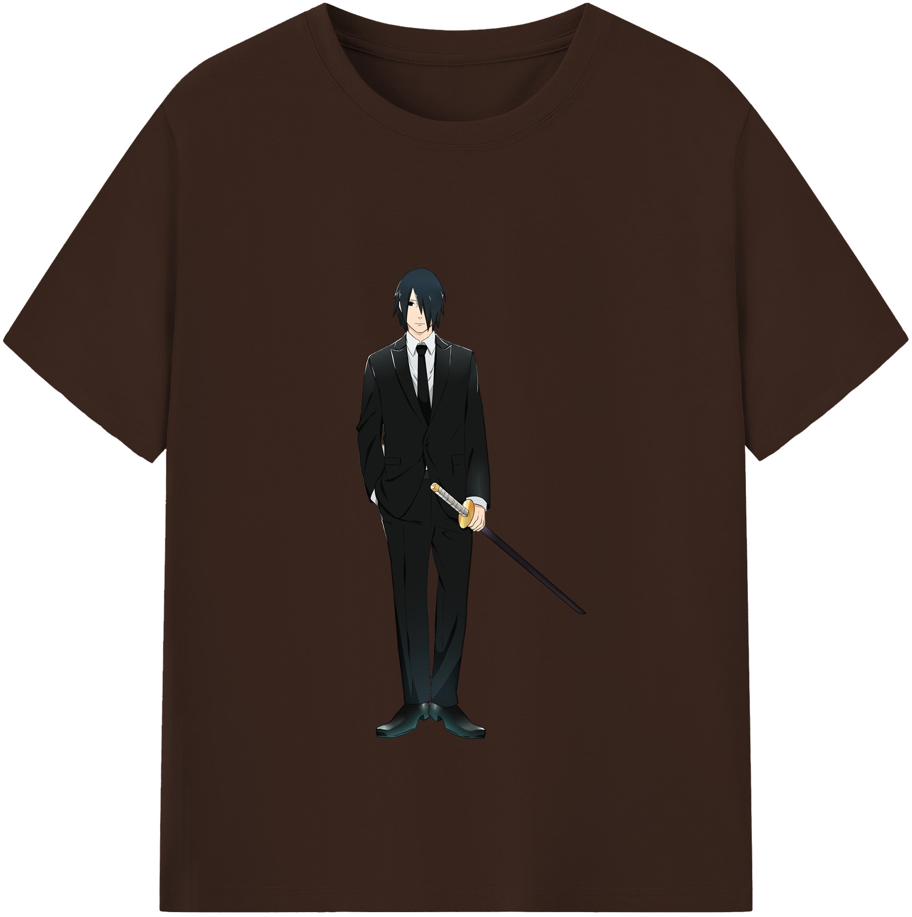 （画像用） NARUTO -ナルト- うちは サスケ Uchiha Sasuke 綿100％半袖Tシャツ（フロントプリント）