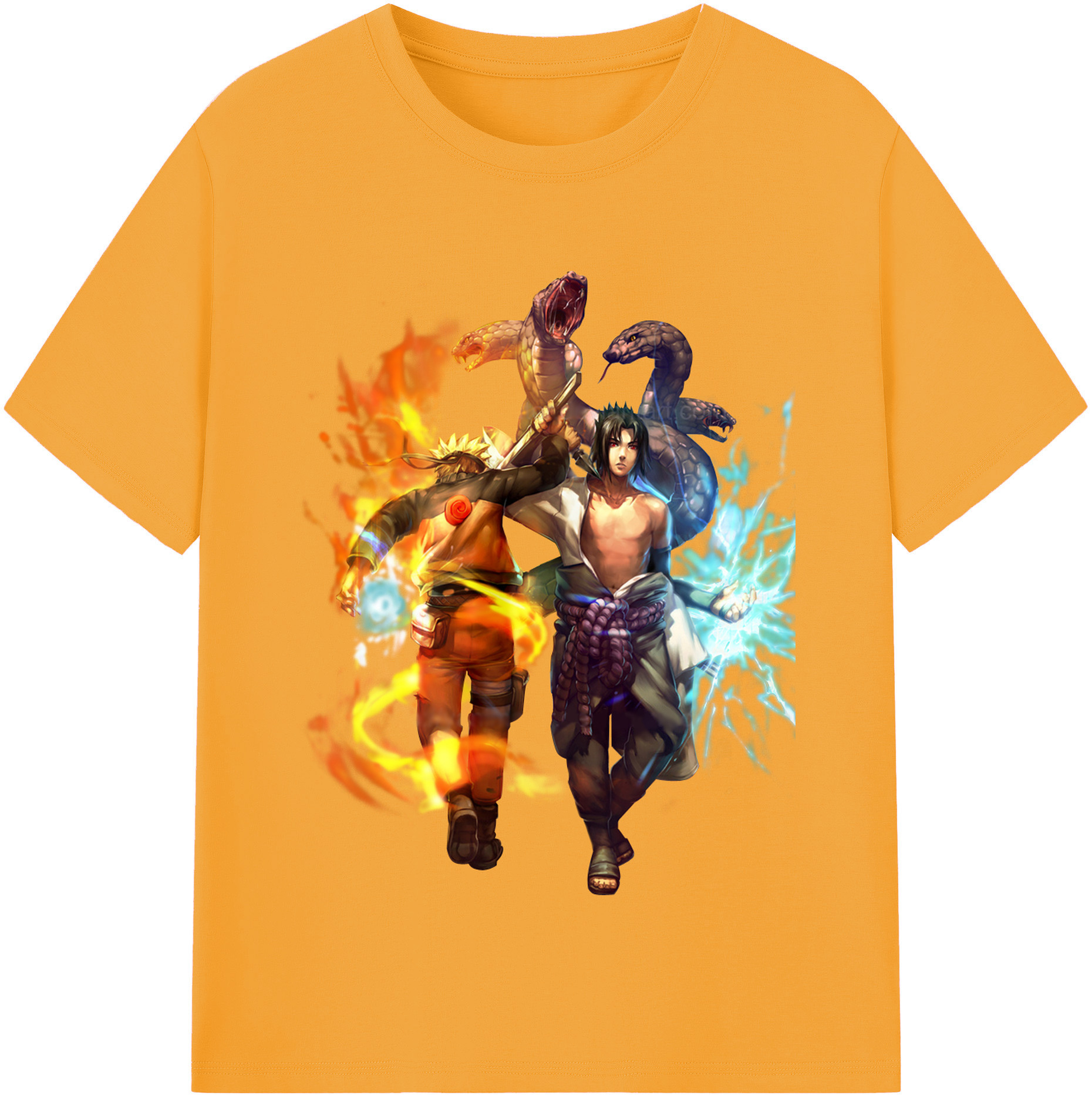 （画像用） NARUTO -ナルト- うちは サスケ Uchiha Sasuke 綿100％半袖Tシャツ（フロントプリント）